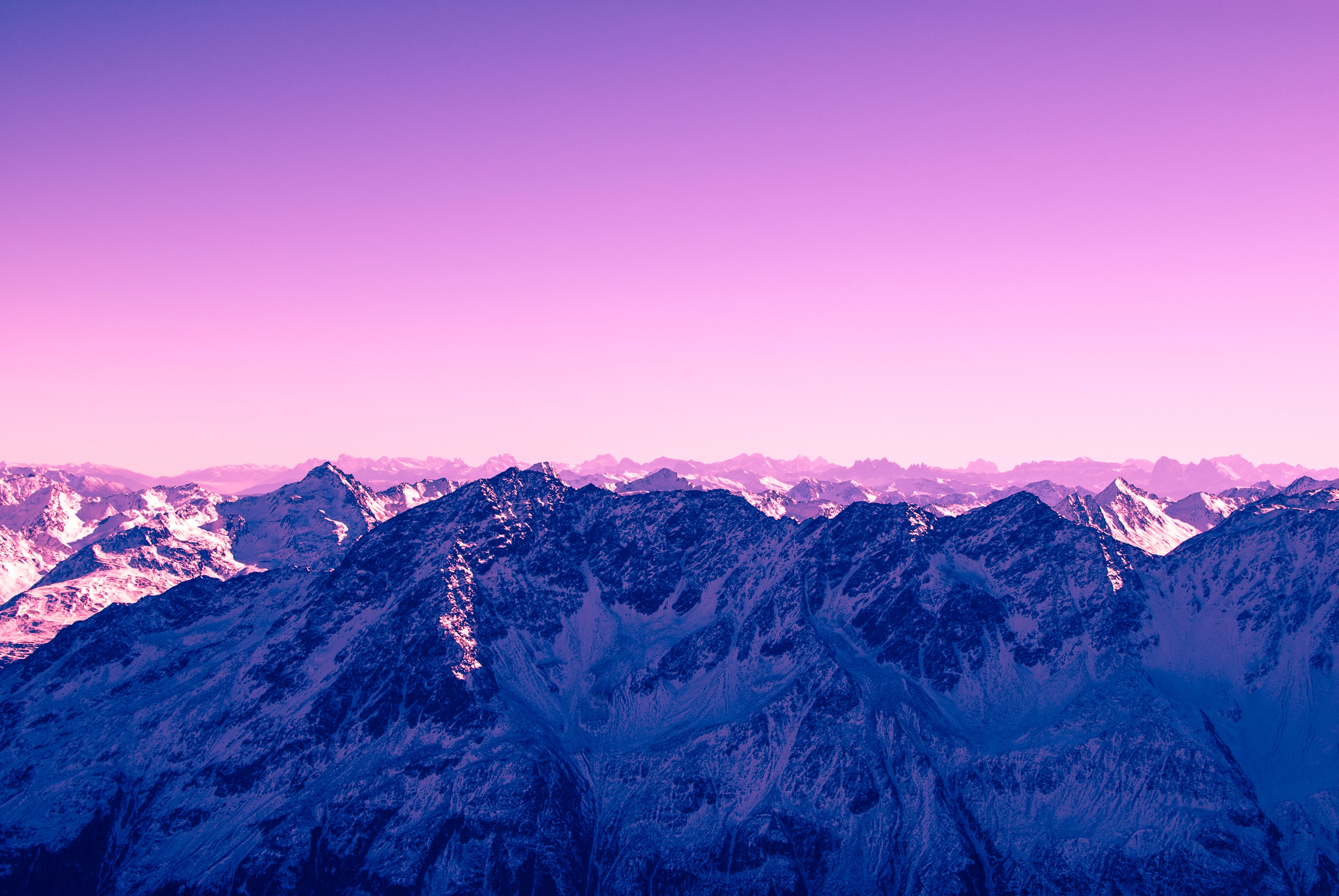 tops, nature, mountains, lilac, vertex
