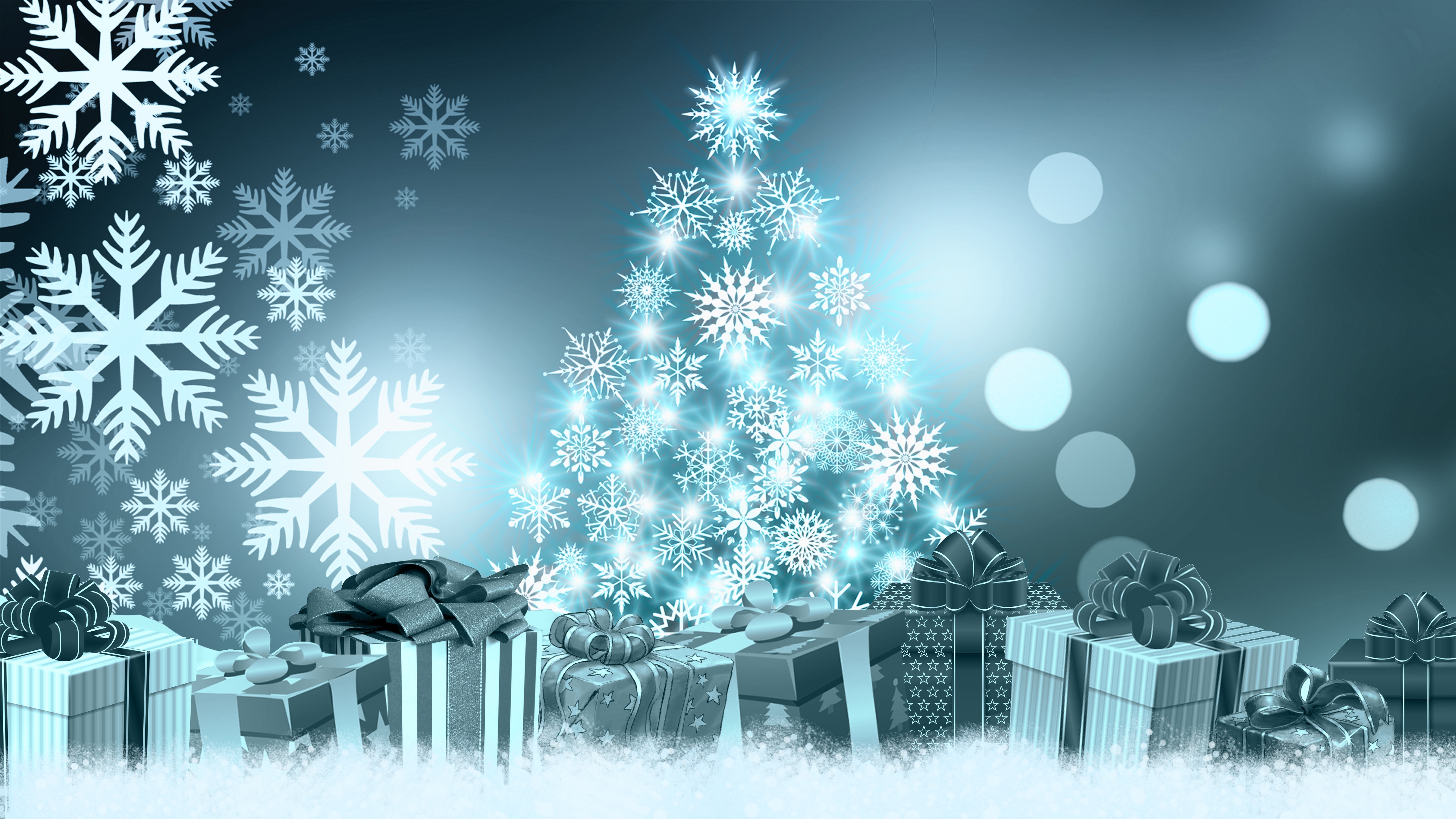 Download mobile wallpaper Christmas, Holiday, Gift, Christmas Tree, Snowflake for free.