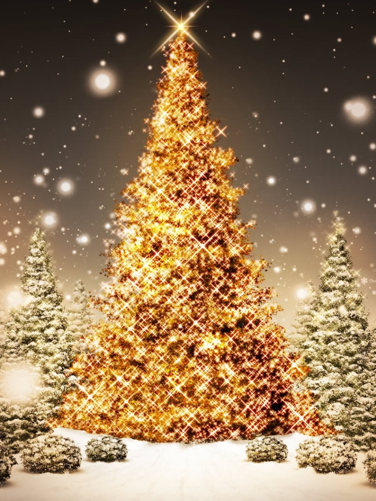 Download mobile wallpaper Snow, Christmas, Holiday, Christmas Tree, Christmas Lights for free.