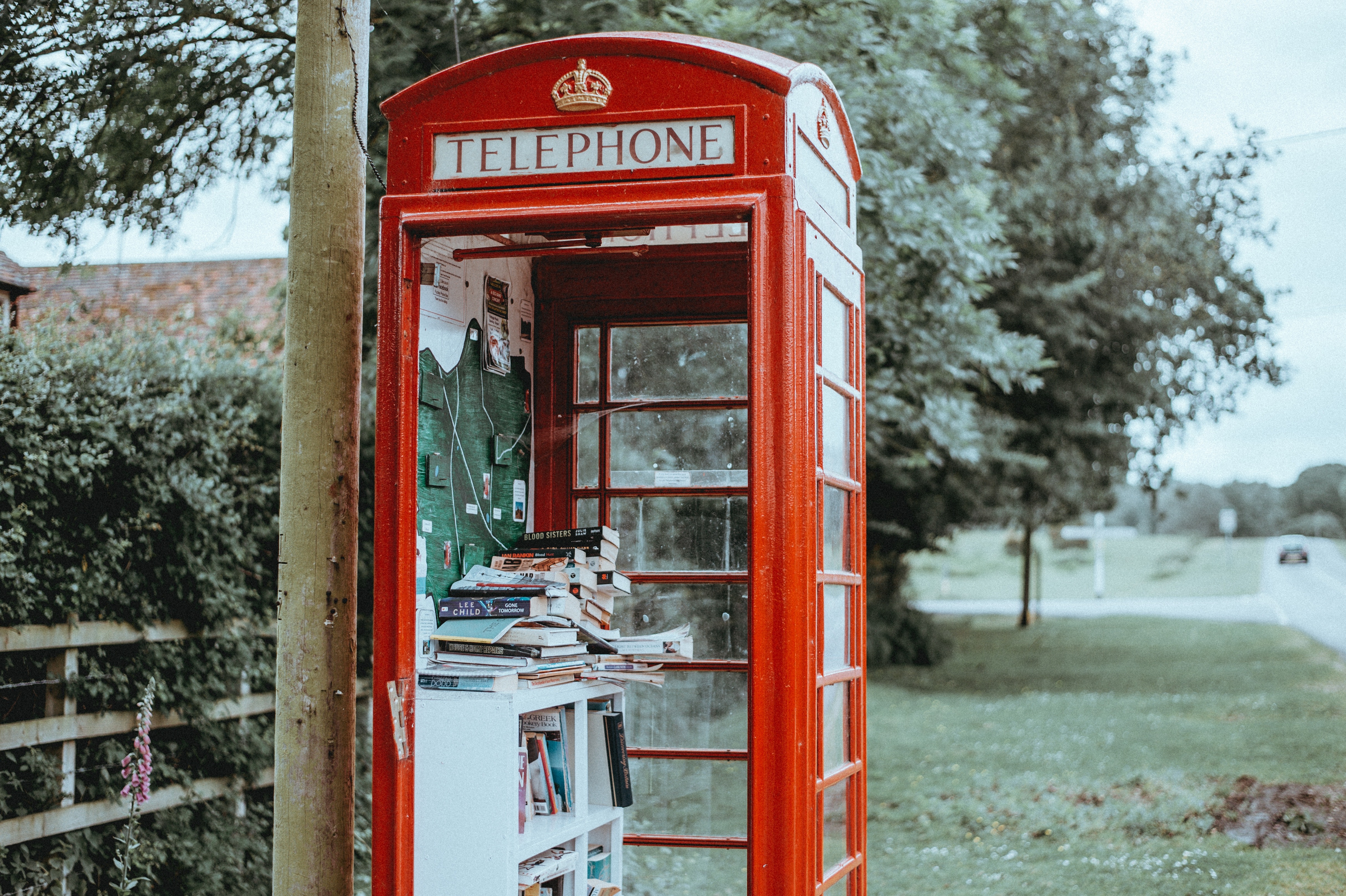 street, books, miscellanea, miscellaneous, phone station, phone booth
