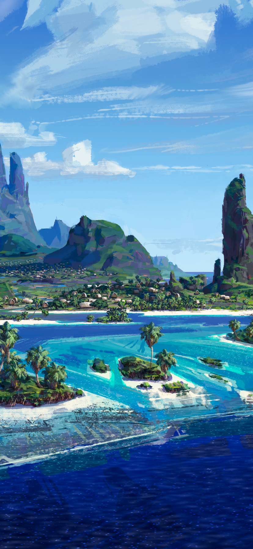 Descarga gratuita de fondo de pantalla para móvil de Isla, Películas, Moana: Un Mar De Aventuras.