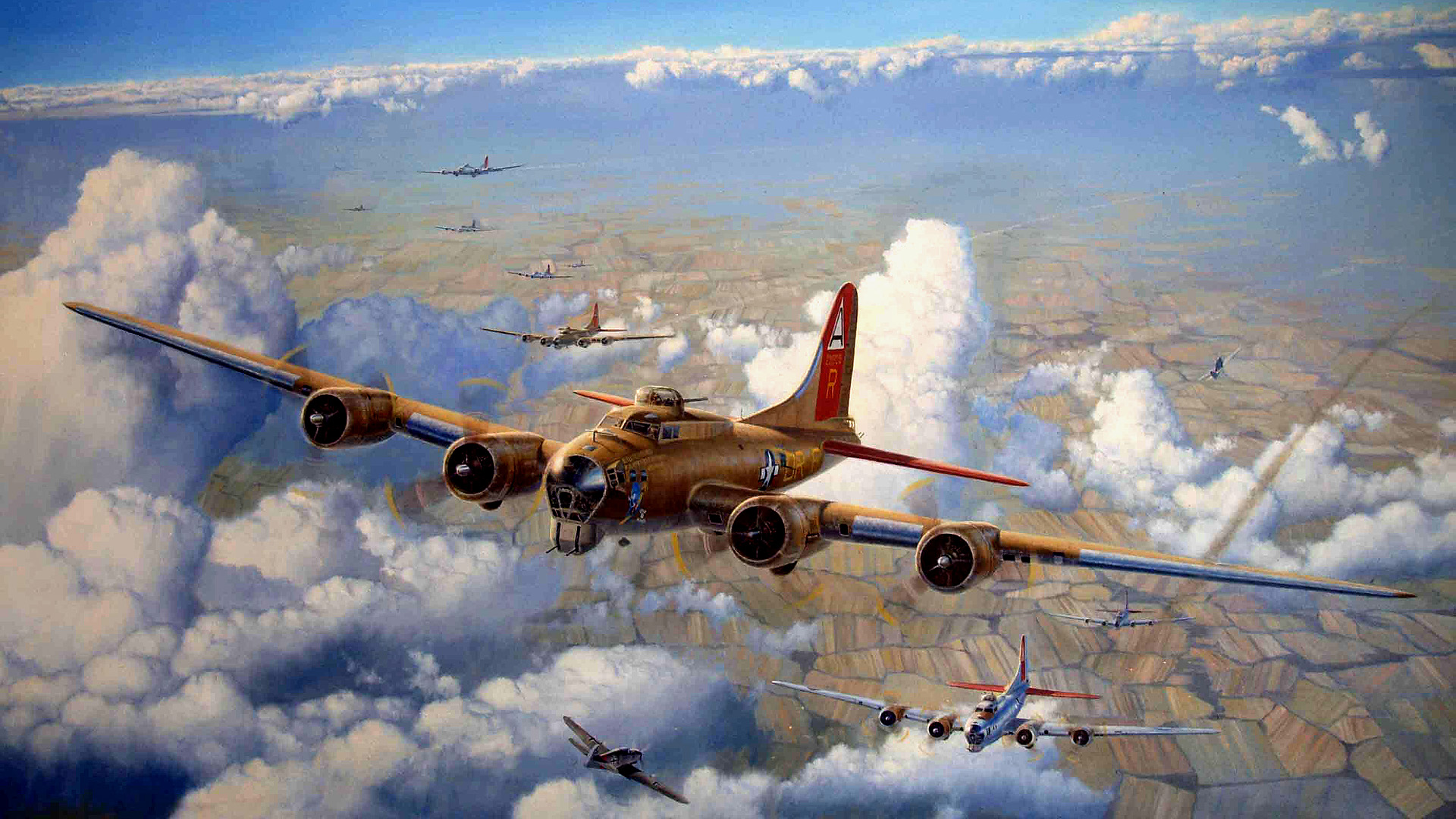 169635 Bild herunterladen bomber, militär, boeing b 17 fliegende festung, luftwaffe, flugzeuge, flugzeug - Hintergrundbilder und Bildschirmschoner kostenlos