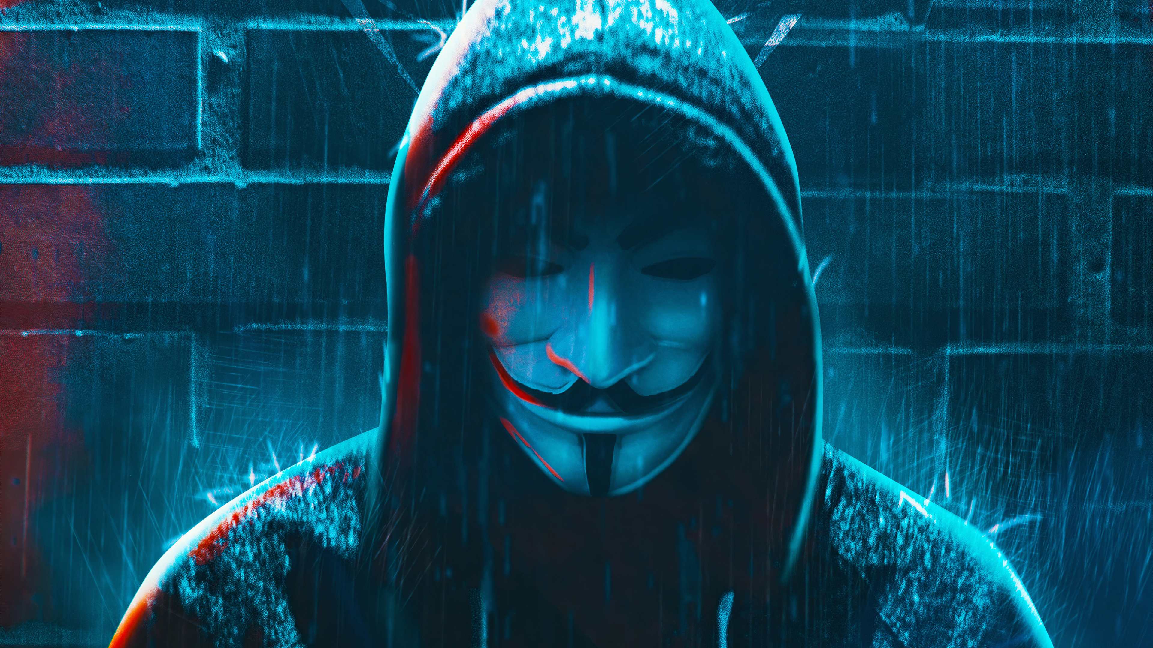 Free download wallpaper Mask, Technology, Anonymous, Hood on your PC desktop
