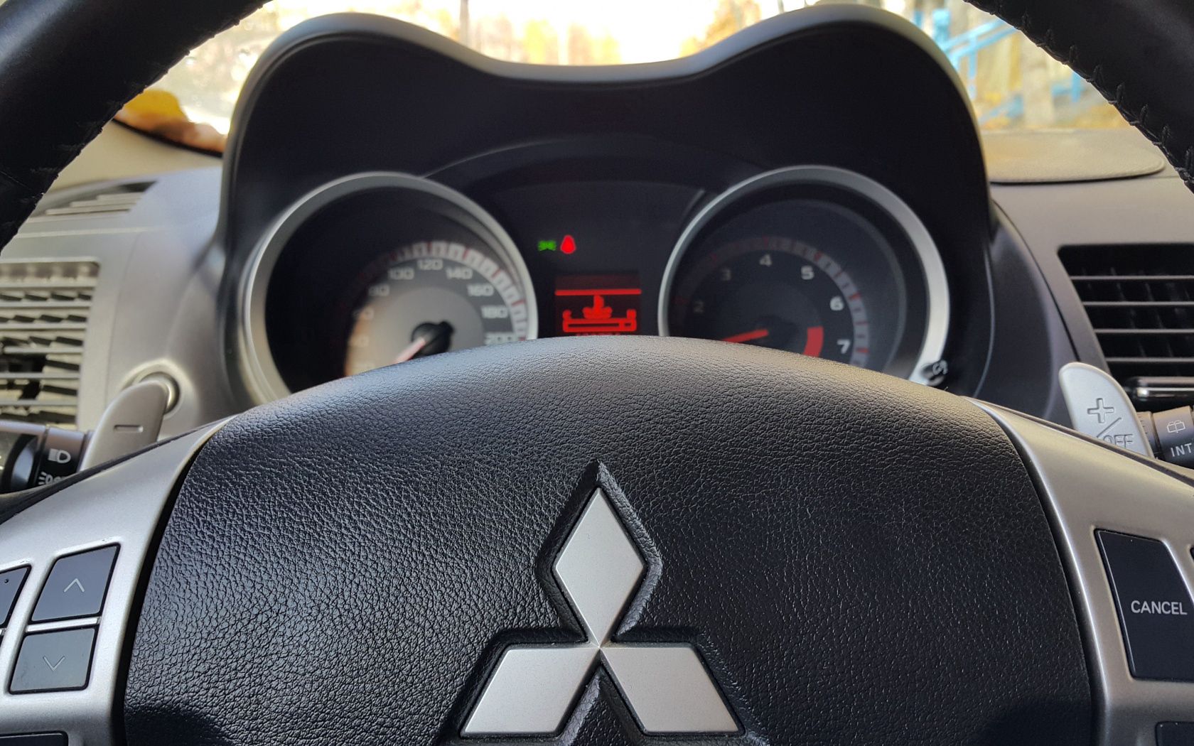 mitsubishi, logotype, cars, steering wheel, rudder, logo