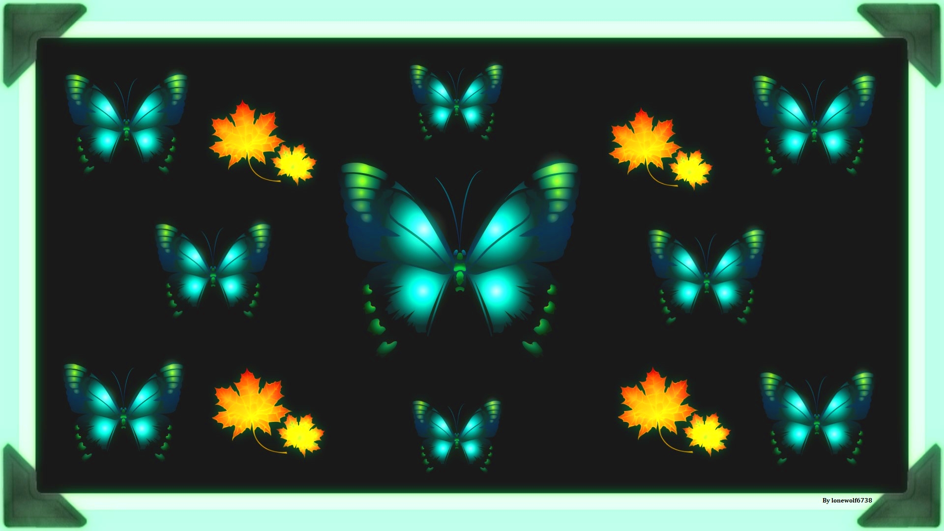 Download mobile wallpaper Leaf, Butterfly, Artistic for free.