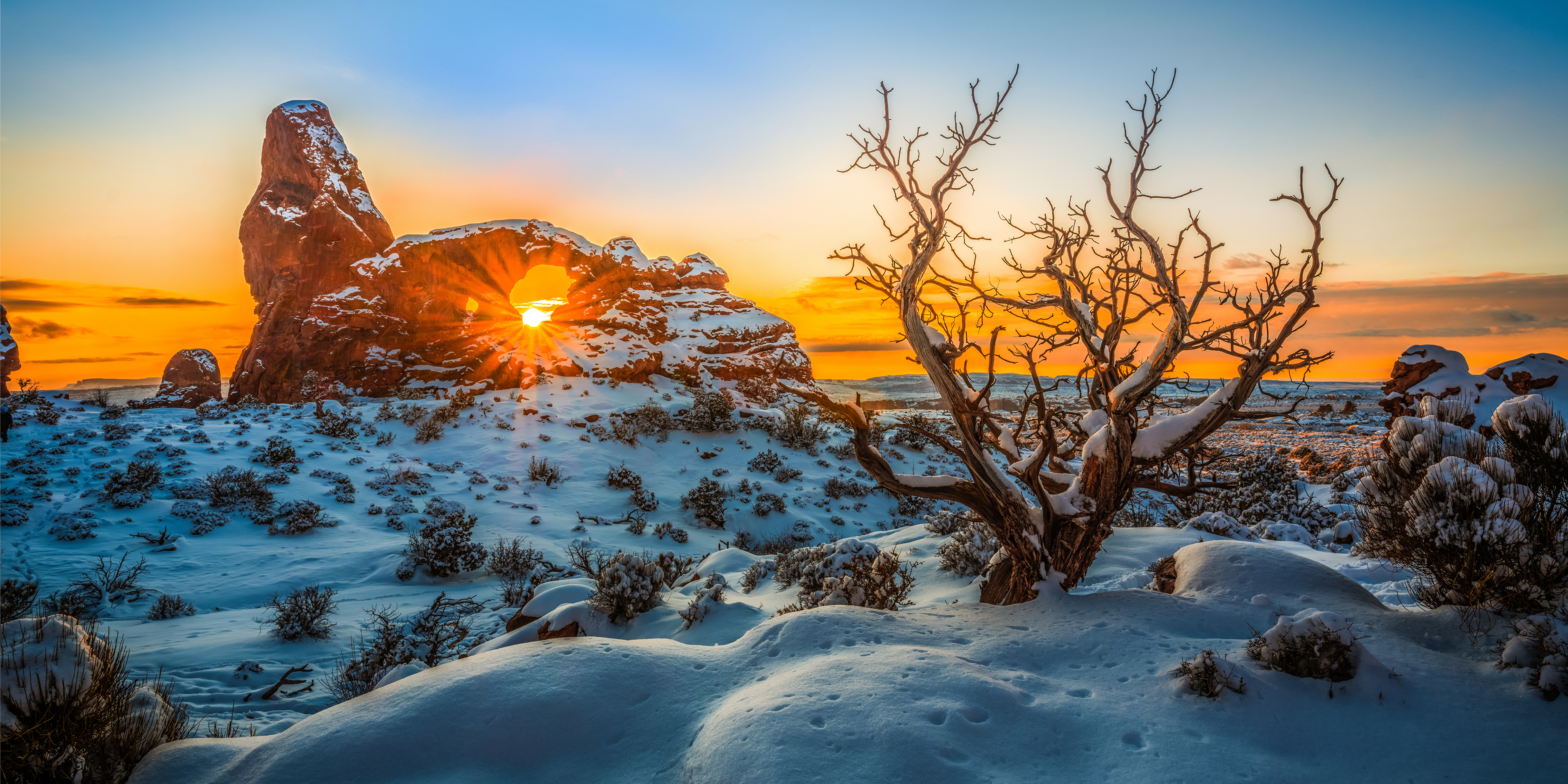 Laden Sie das Natur, Sonnenaufgang, Erde/natur, Felsentor-Bild kostenlos auf Ihren PC-Desktop herunter