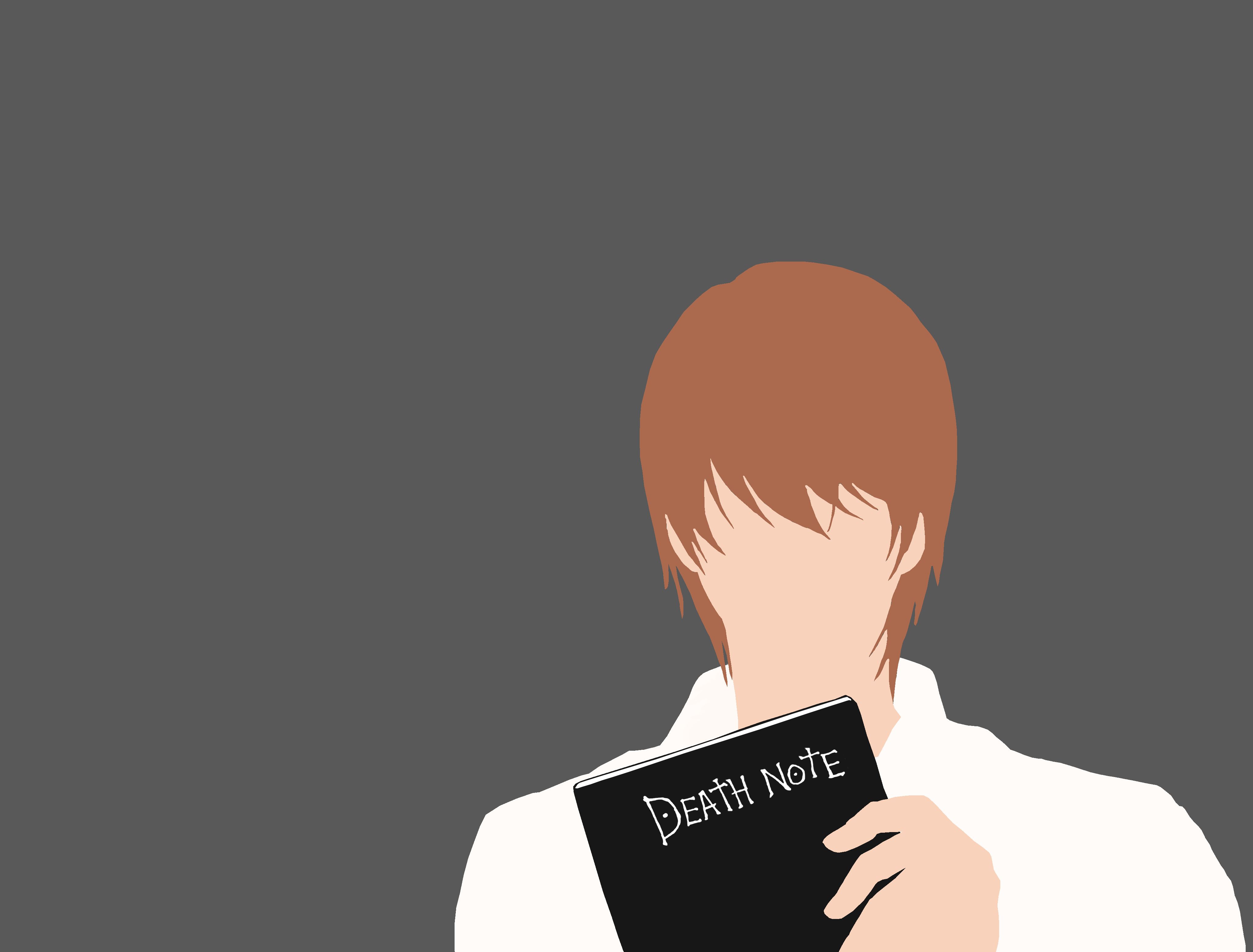 Téléchargez gratuitement l'image Death Note, Livre, Animé, Minimaliste, Cheveux Bruns, Lumière Yagami, Kira (Note De Mort) sur le bureau de votre PC