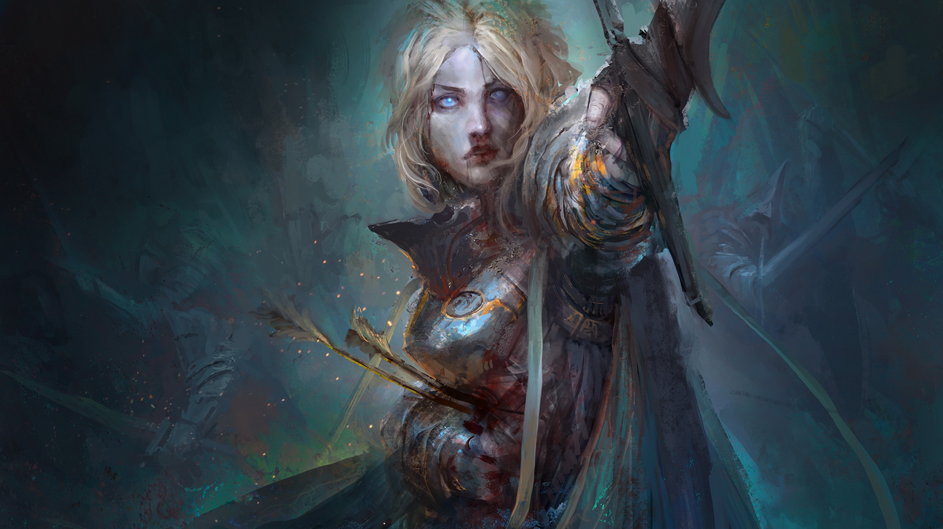 Free download wallpaper Fantasy, Blood, Women Warrior on your PC desktop