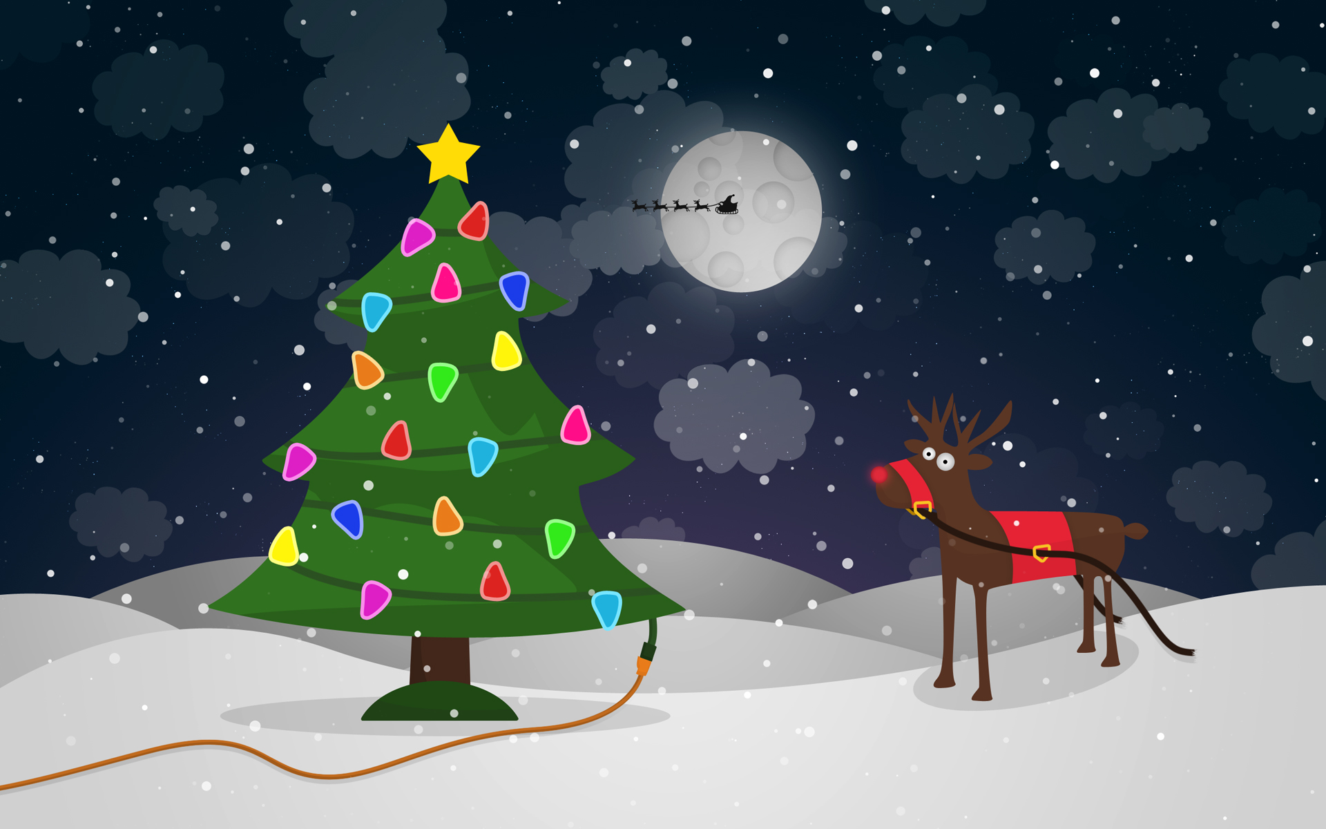 Download mobile wallpaper Christmas, Holiday, Christmas Tree, Humor, Reindeer for free.