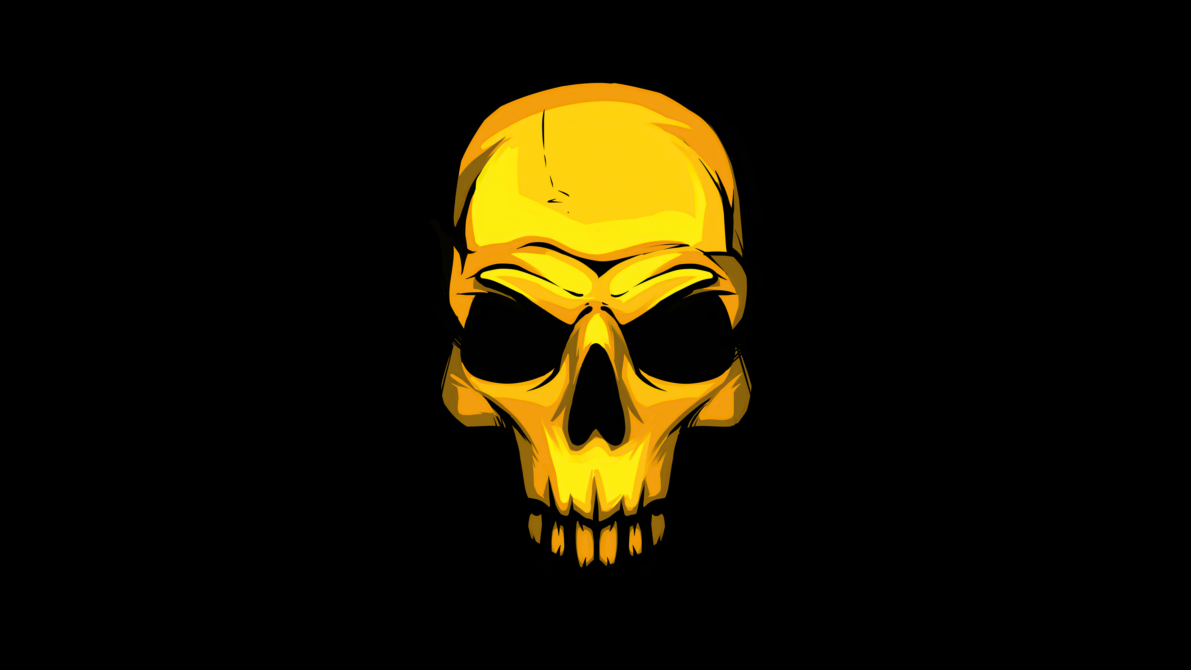 Download mobile wallpaper Dark, Golden, Skull for free.