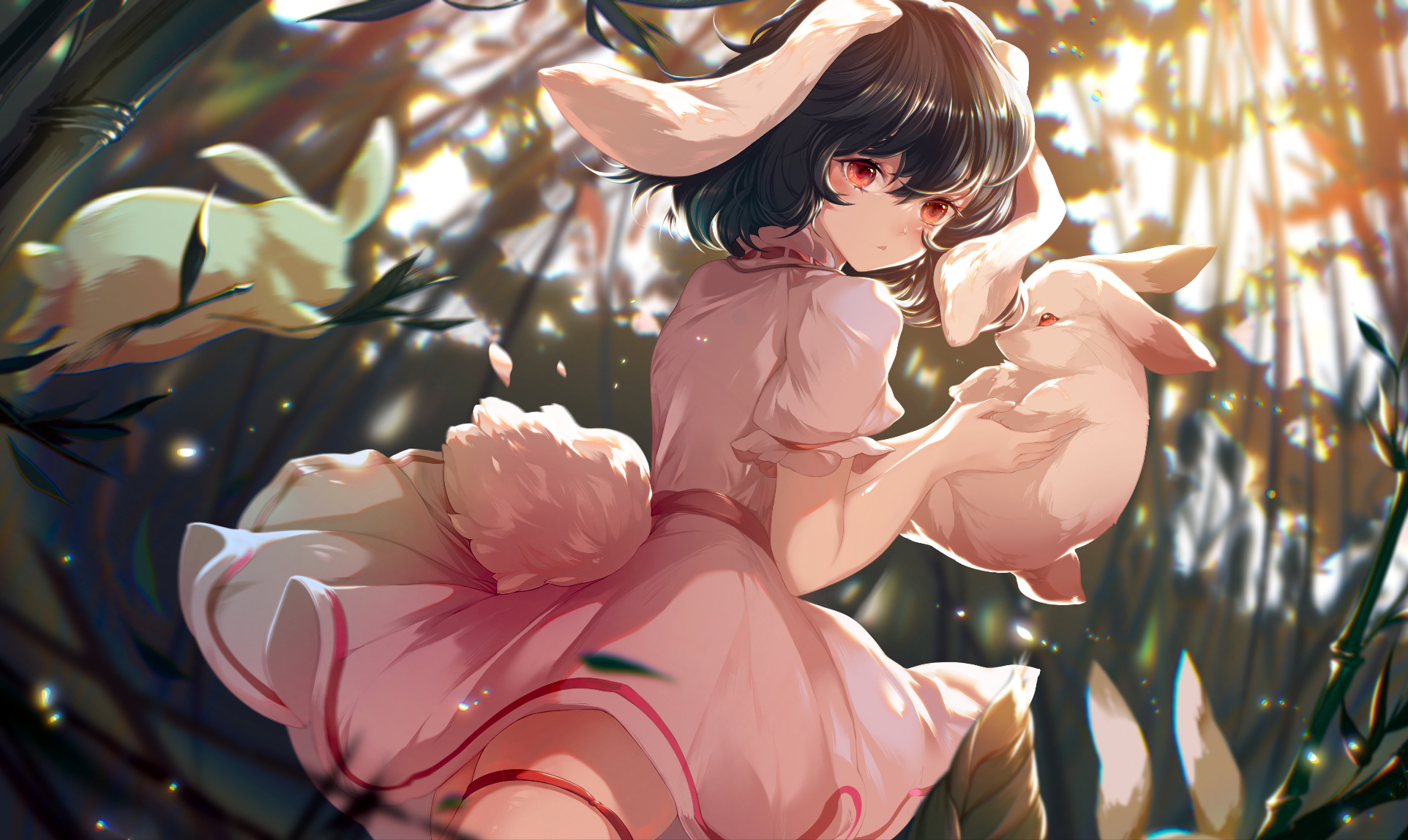 Download mobile wallpaper Anime, Rabbit, Touhou, Tewi Inaba, Animal Ears for free.