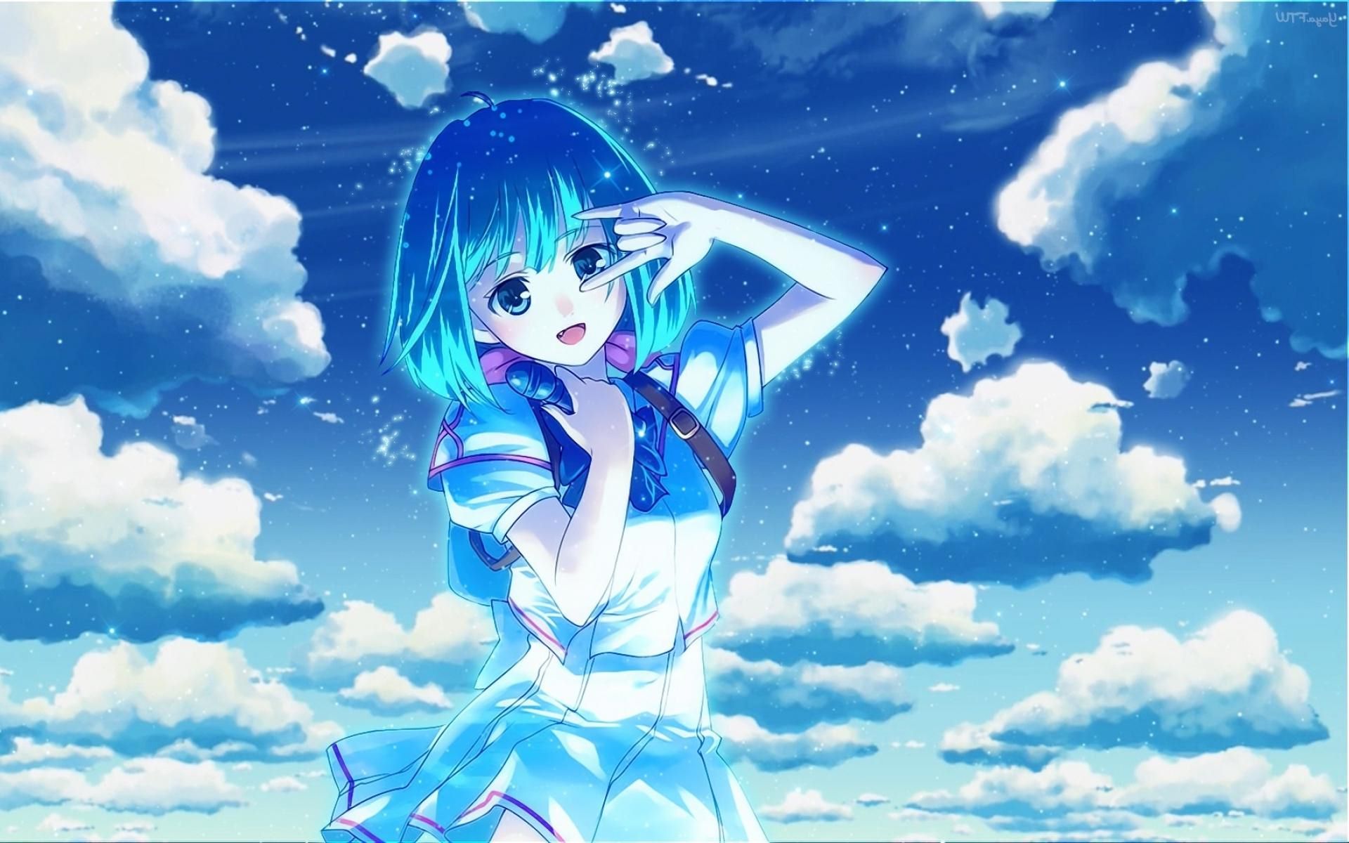 920592 Hintergrundbild herunterladen animes, makurosu furontia, blau, ranka lee, himmel - Bildschirmschoner und Bilder kostenlos
