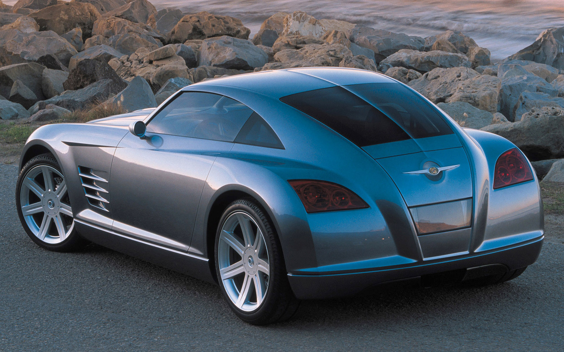 Download mobile wallpaper Chrysler, Car, Concept Car, Fastback, Vehicles, Silver Car, Coupé, Chrysler Crossfire for free.