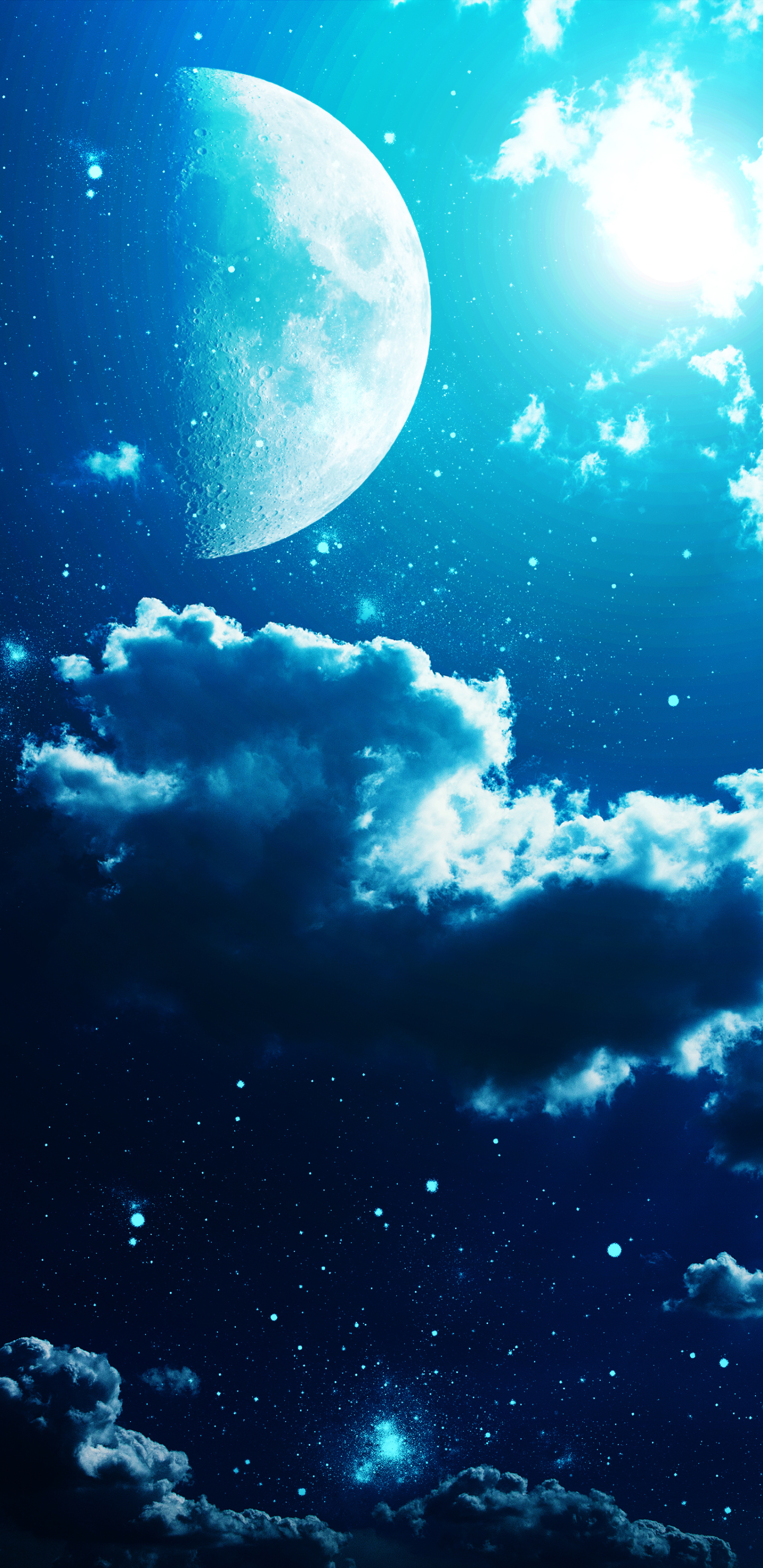 Descarga gratuita de fondo de pantalla para móvil de Cielo, Noche, Luna, Nube, Tierra/naturaleza.