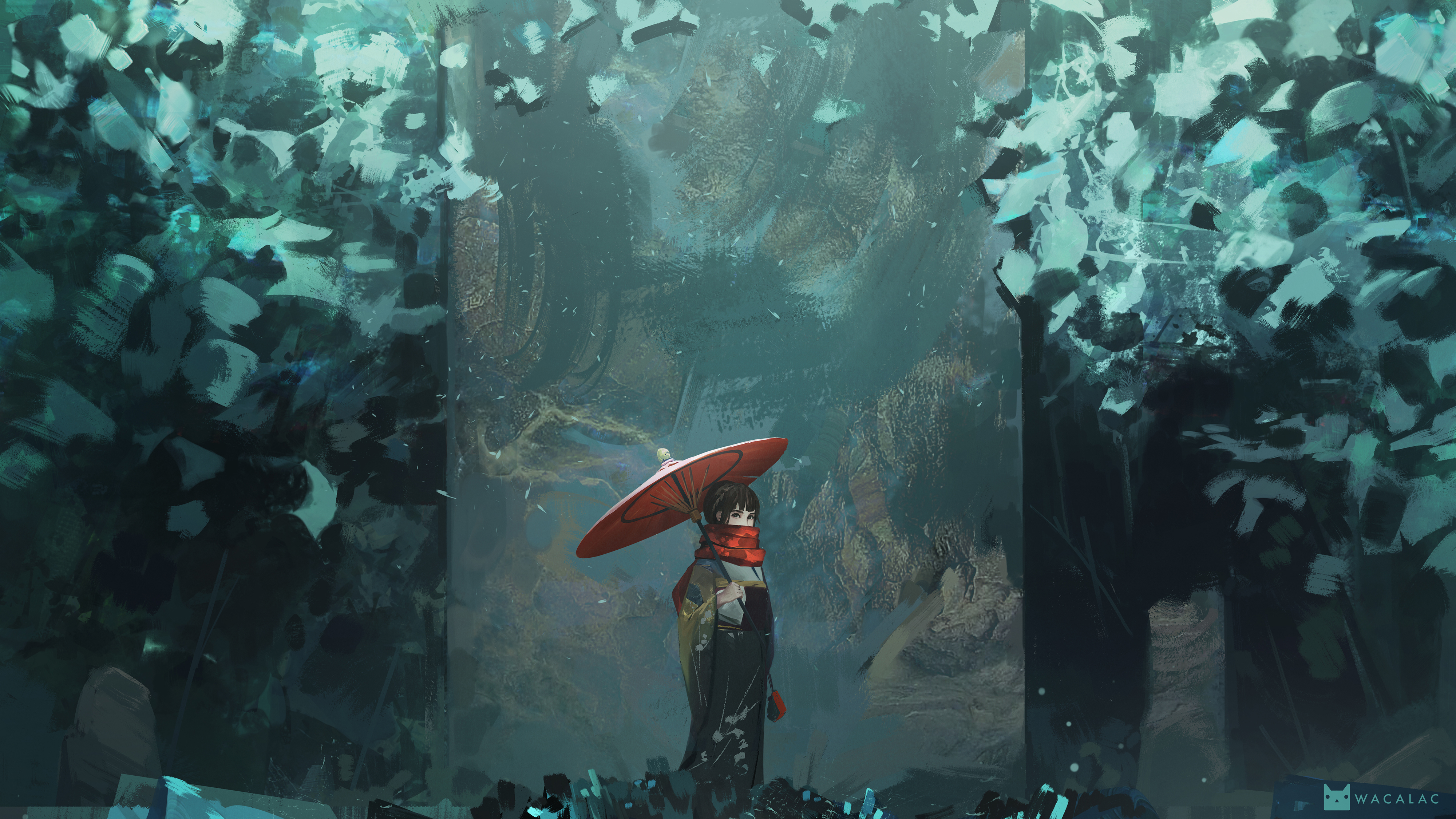 Download mobile wallpaper Fantasy, Umbrella, Oriental for free.