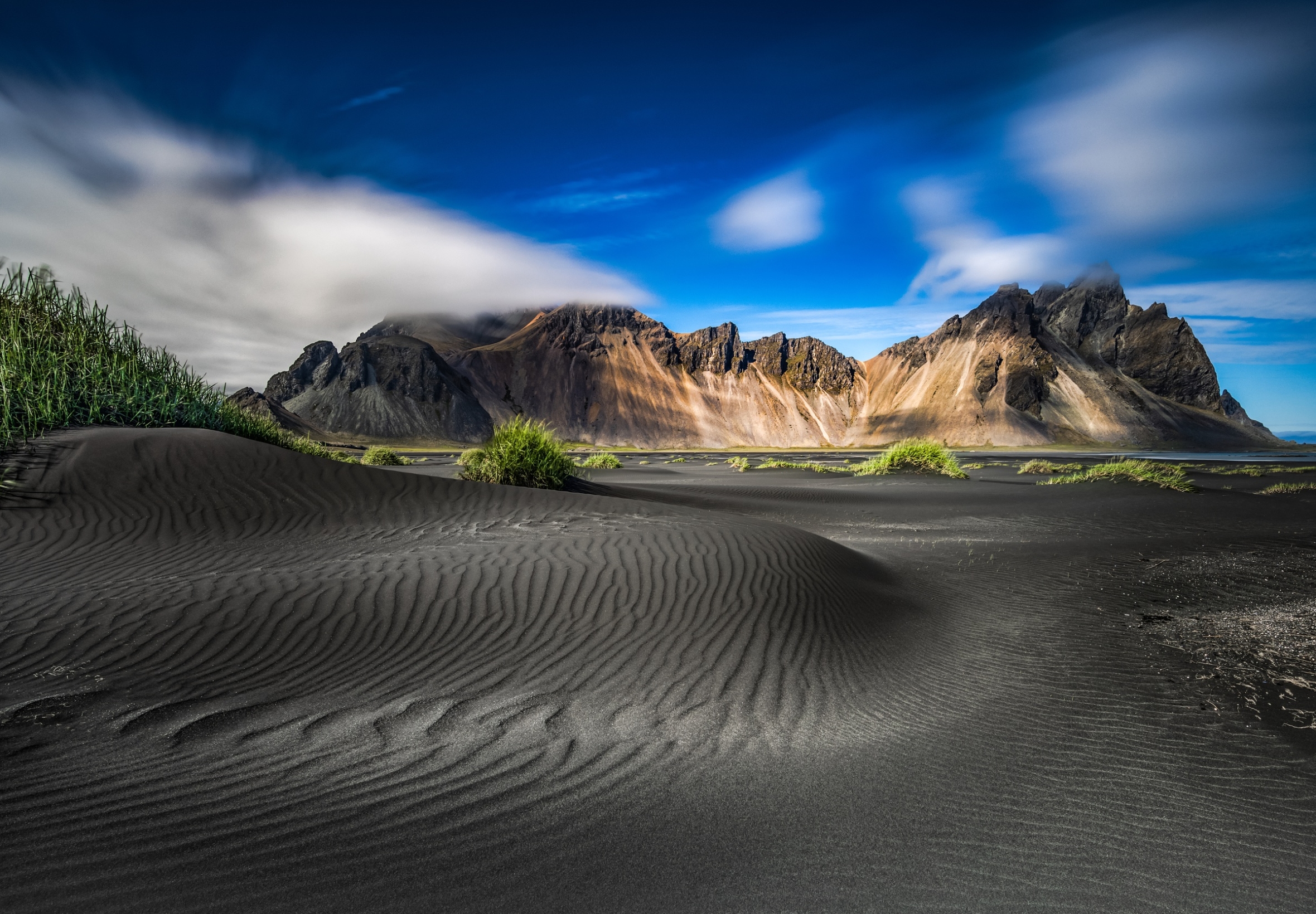 Download mobile wallpaper Mountains, Sand, Earth, Iceland, Vestrahorn for free.