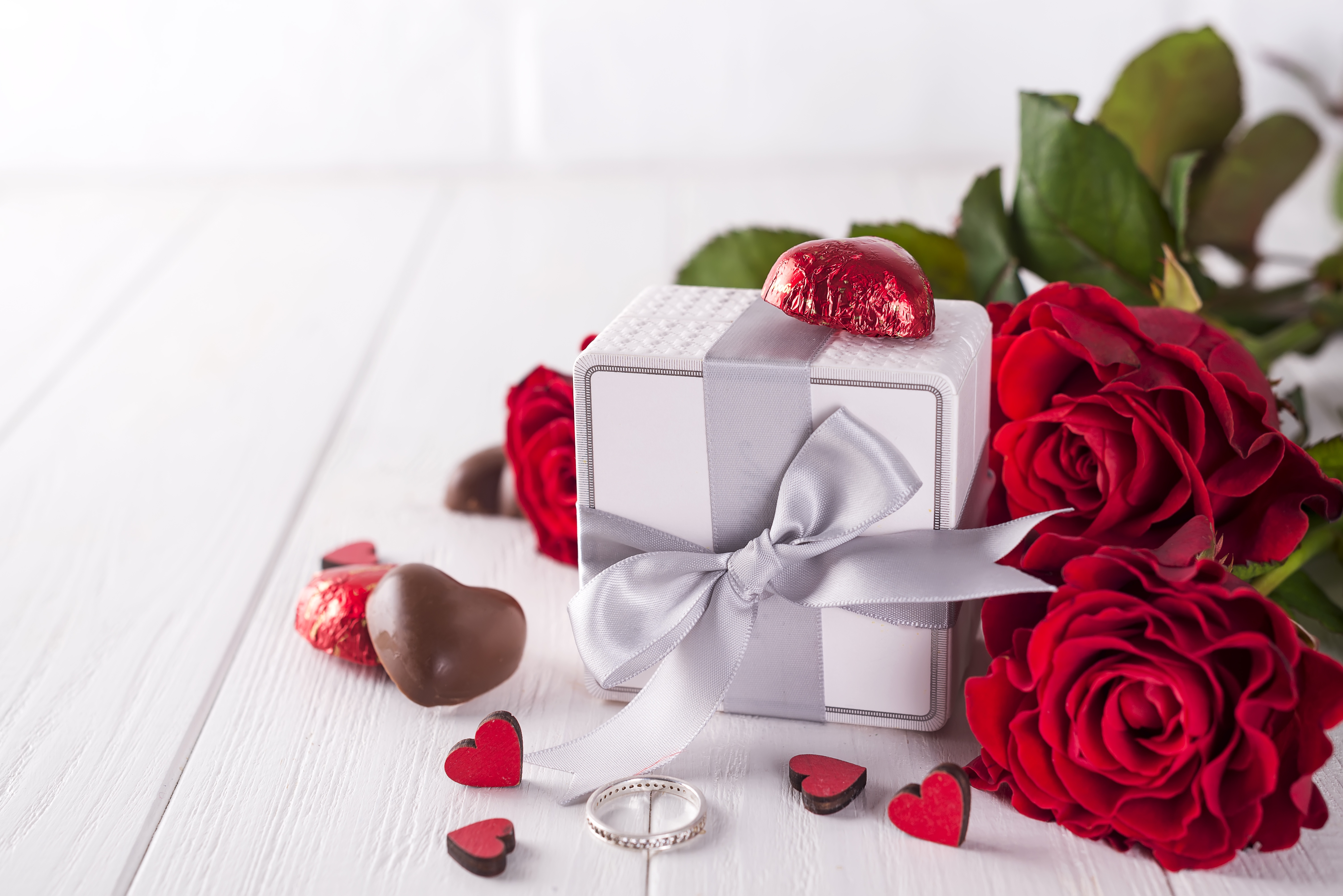 Download mobile wallpaper Chocolate, Love, Still Life, Flower, Gift, Photography, Red Flower for free.
