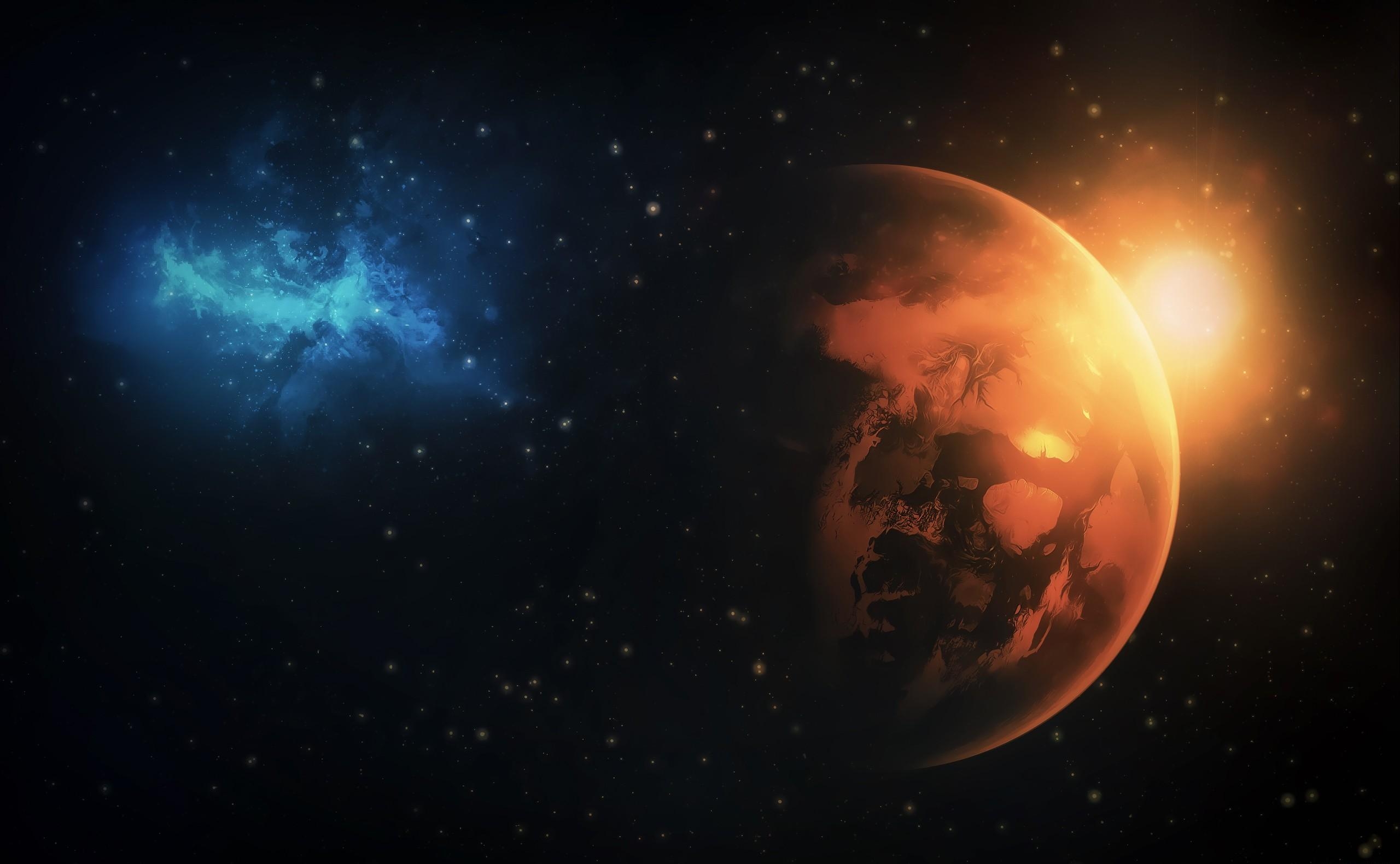 Free download wallpaper Universe, Stars, Clot, Shine, Light, Planets on your PC desktop