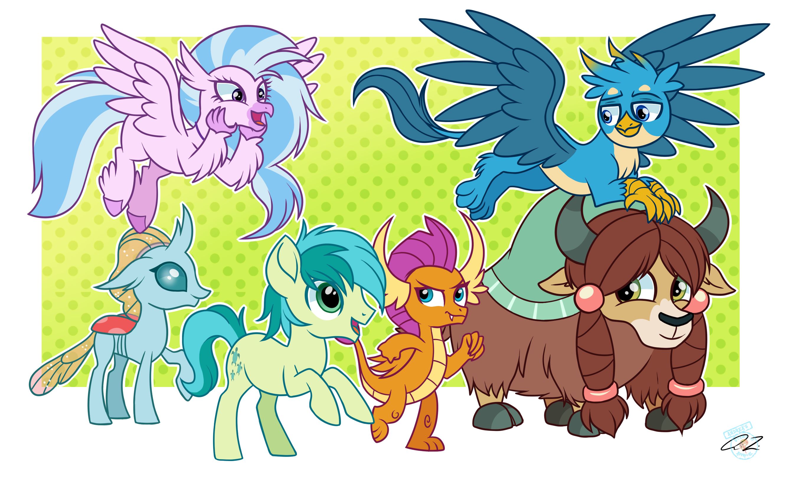 Download mobile wallpaper My Little Pony, Tv Show, My Little Pony: Friendship Is Magic, Ocellus (My Little Pony), Gallus (My Little Pony), Sandbar (My Little Pony), Silverstream (My Little Pony: Friendship Is Magic), Smolder (My Little Pony), Yona (My Little Pony) for free.