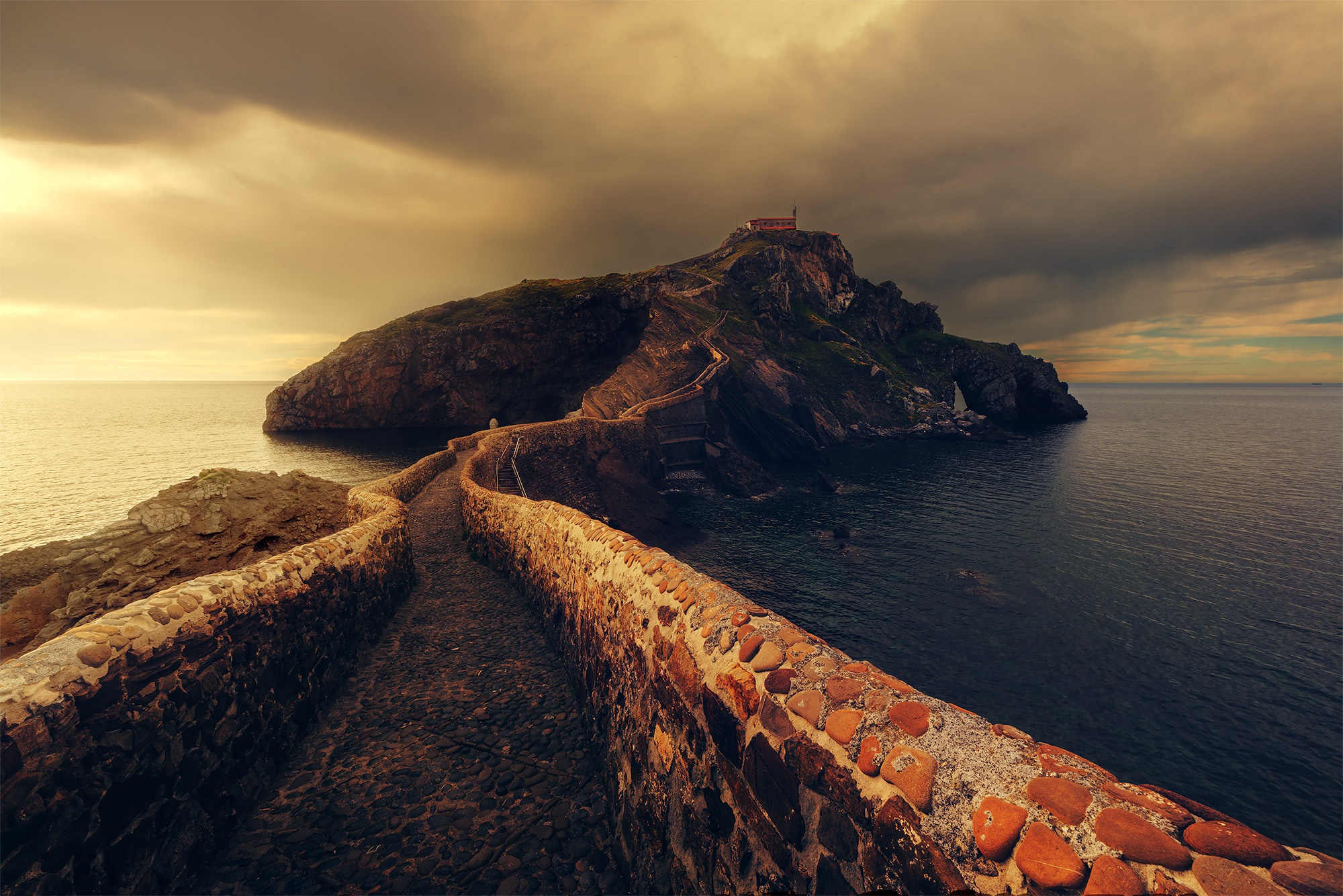 Download mobile wallpaper Sea, Bridge, Lighthouse, Cloud, Man Made for free.