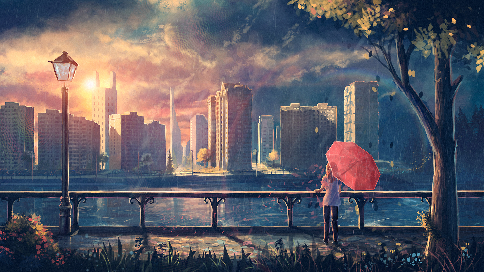 Free download wallpaper Anime, City on your PC desktop