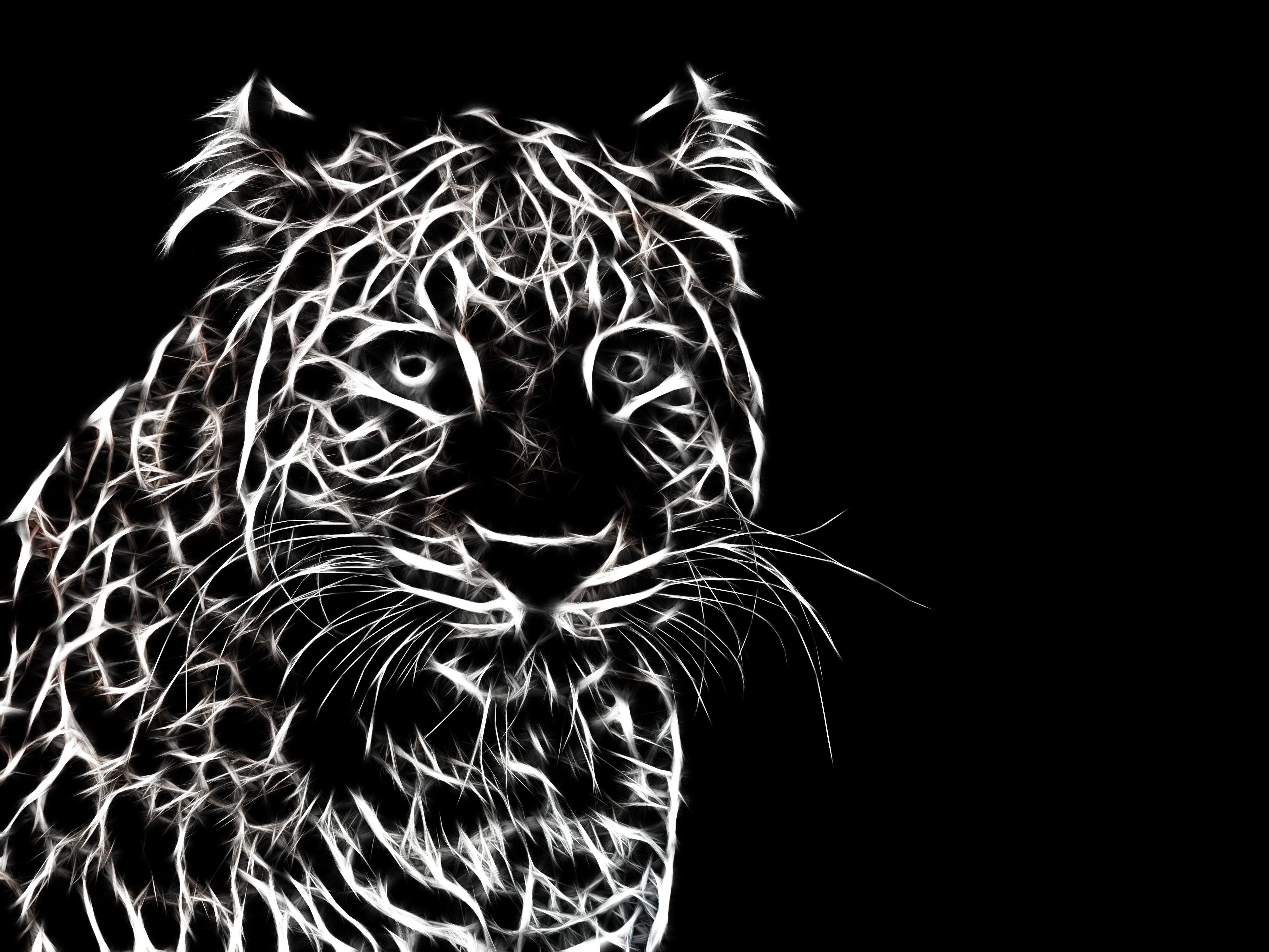 Download mobile wallpaper Fractal, Animal, Artistic, Black & White for free.