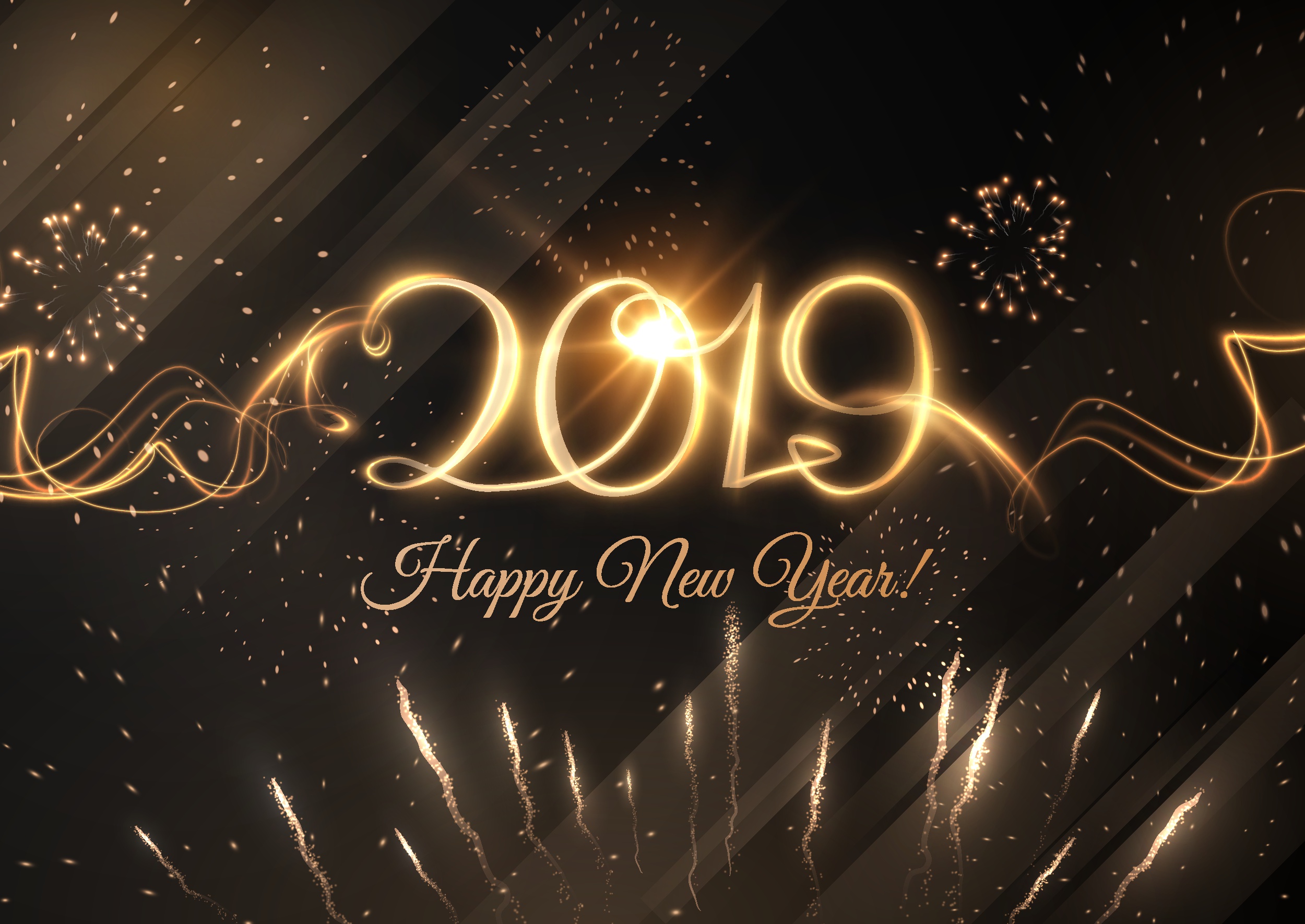 924720 descargar imagen día festivo, año nuevo 2019, fuegos artificiales, feliz año nuevo: fondos de pantalla y protectores de pantalla gratis