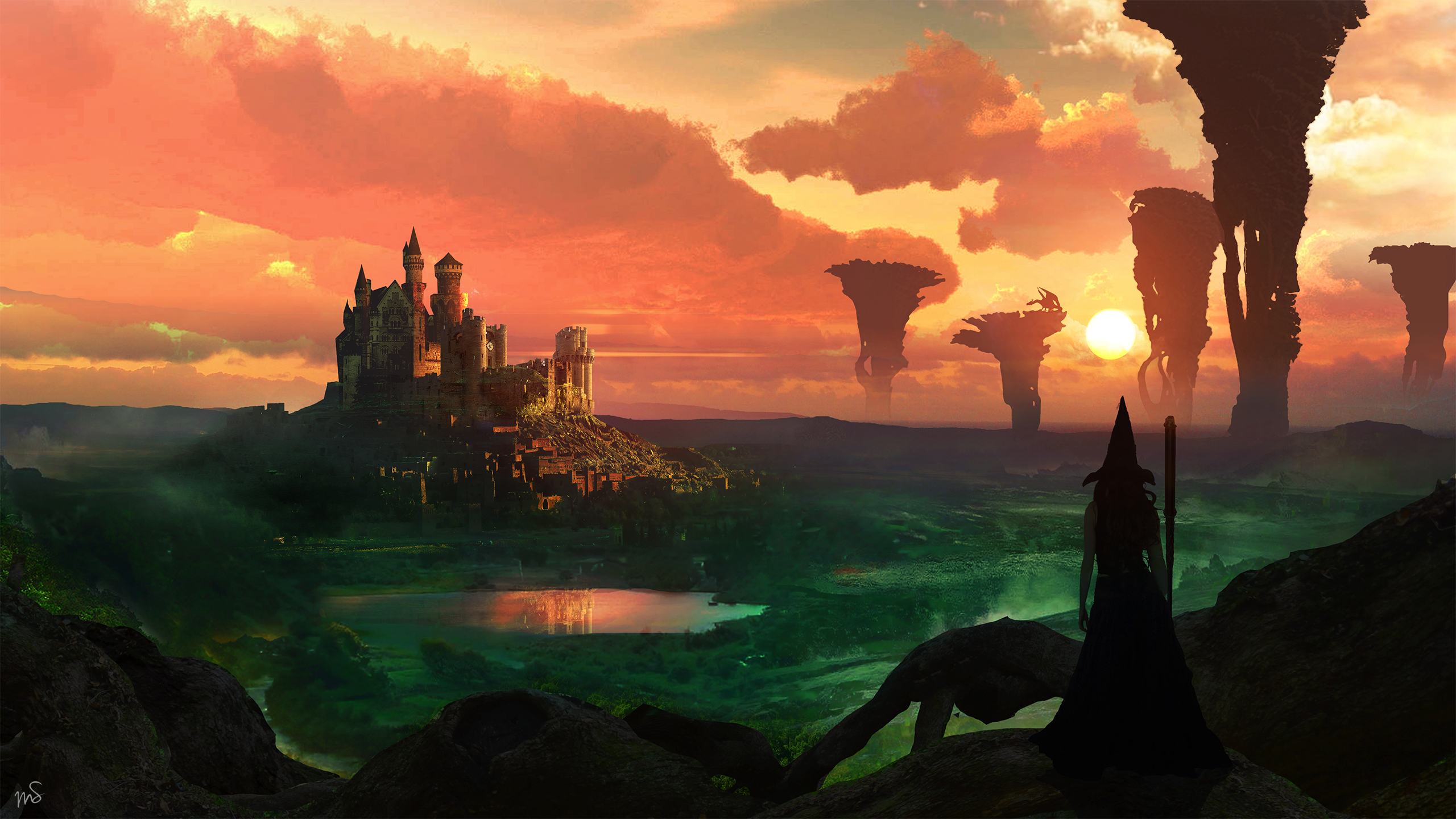 Free download wallpaper Landscape, Fantasy, Castles, Witch, Castle on your PC desktop