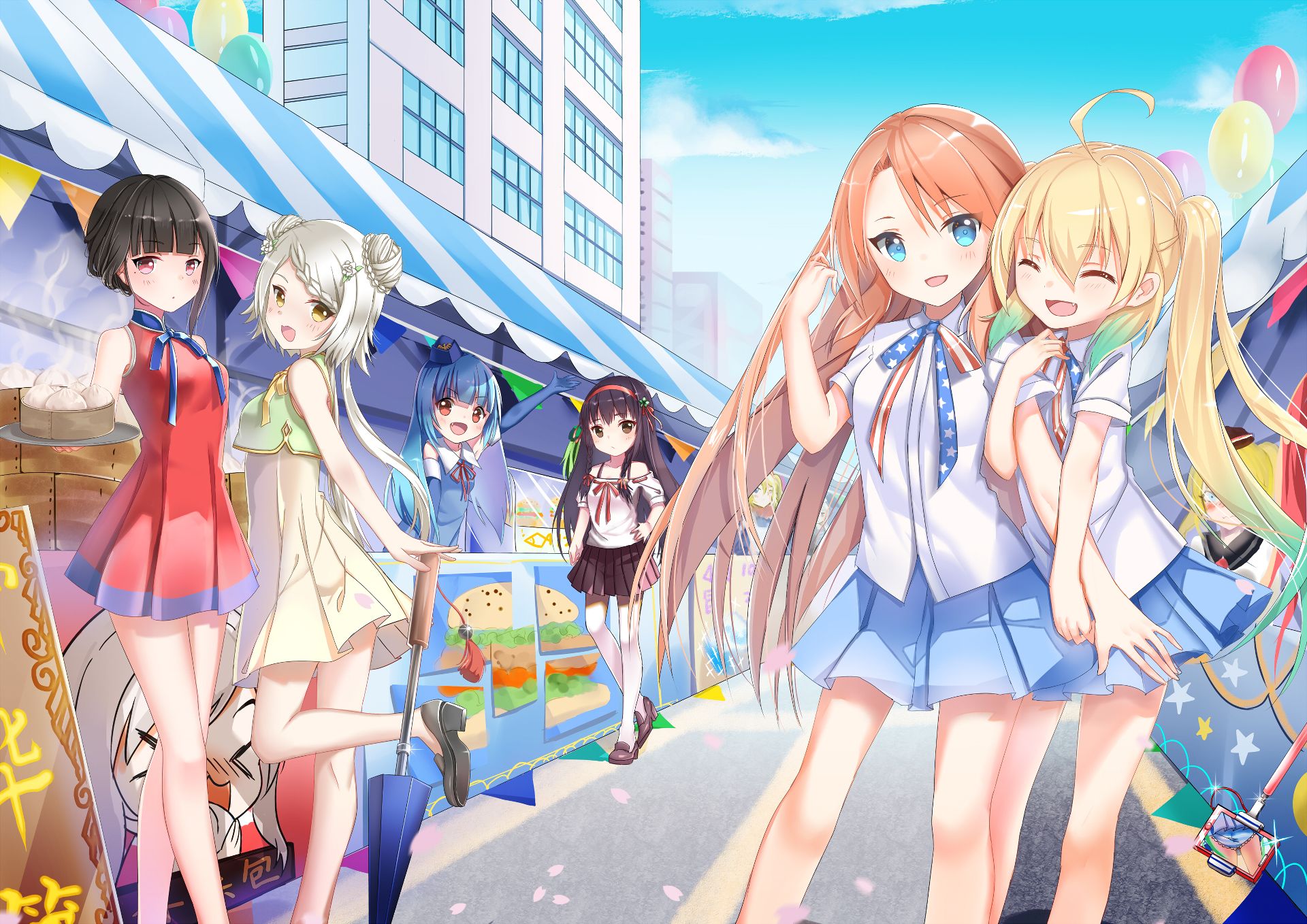 anime, warship girls, albacore (warship girls), aoba (warship girls), archerfish (warship girls), chongqing (warship girls), quincy (warship girls), yat sen (warship girls)