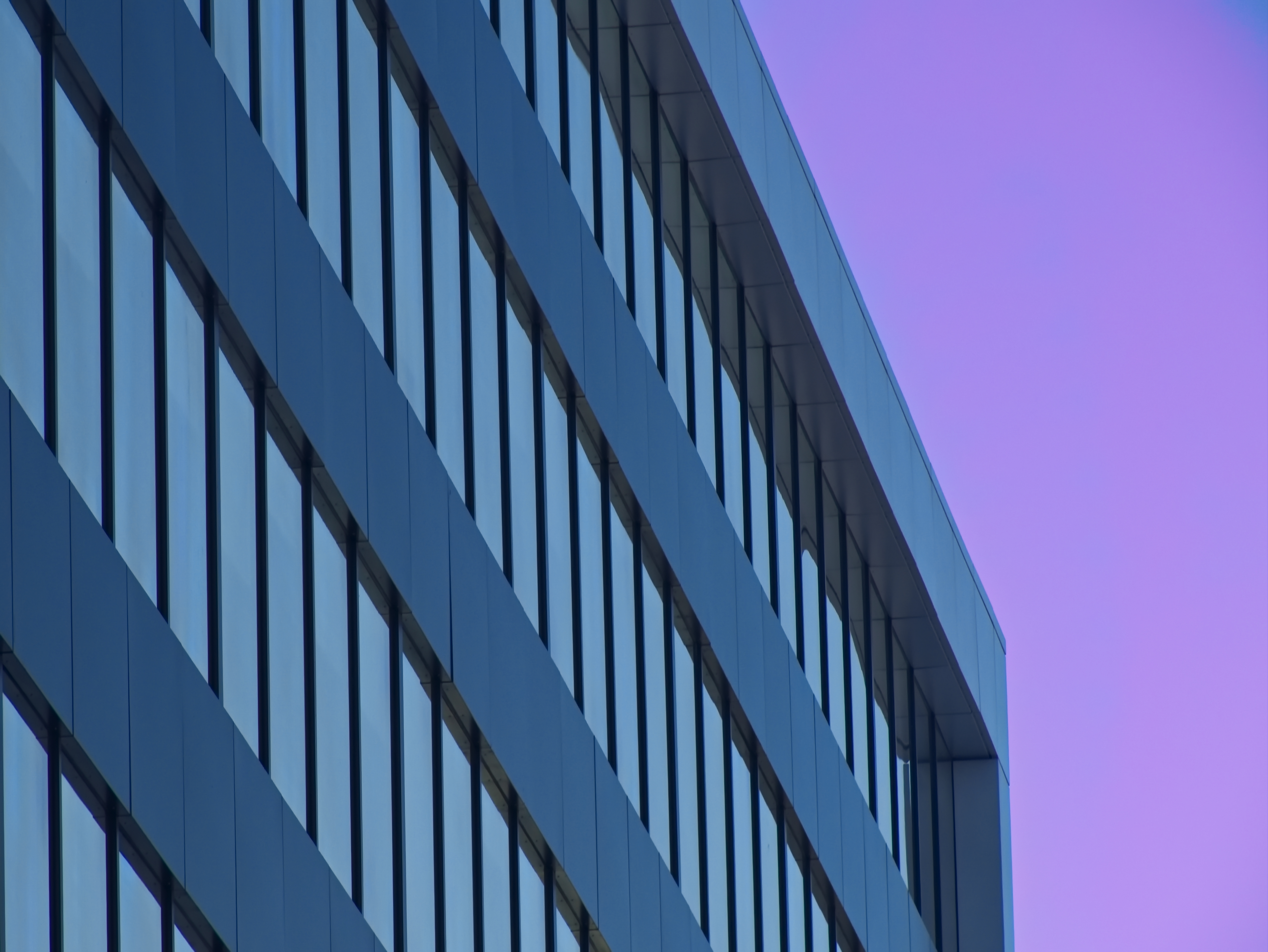 Download mobile wallpaper Building, Facade, Sky, Evening, Architecture, Minimalism for free.