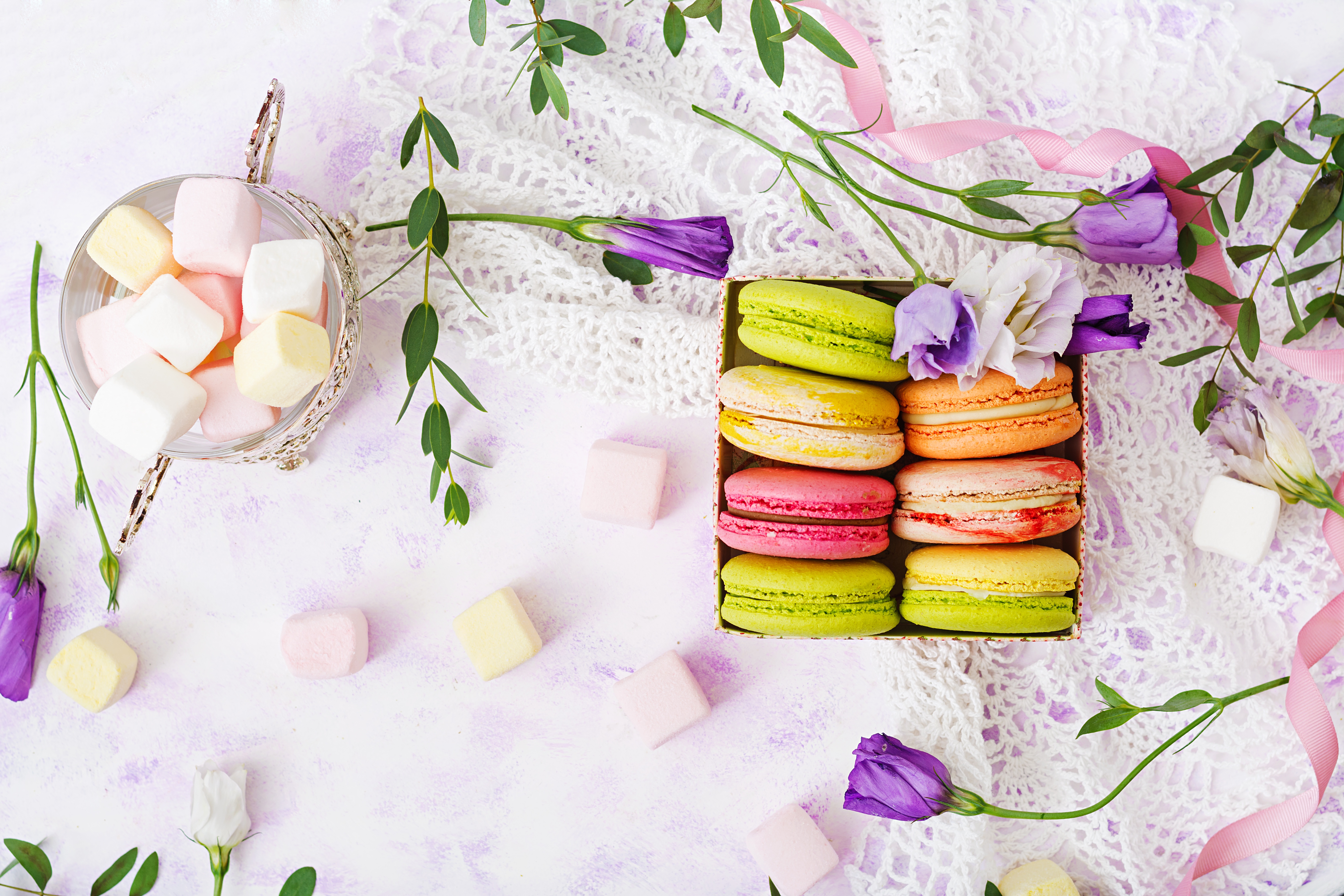 Download mobile wallpaper Food, Still Life, Marshmallow, Sweets, Macaron for free.