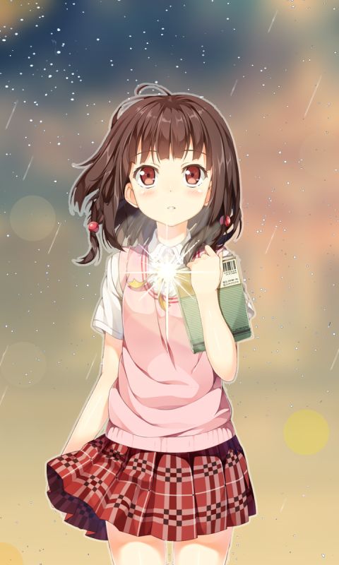 Download mobile wallpaper Anime, Rain, Girl for free.