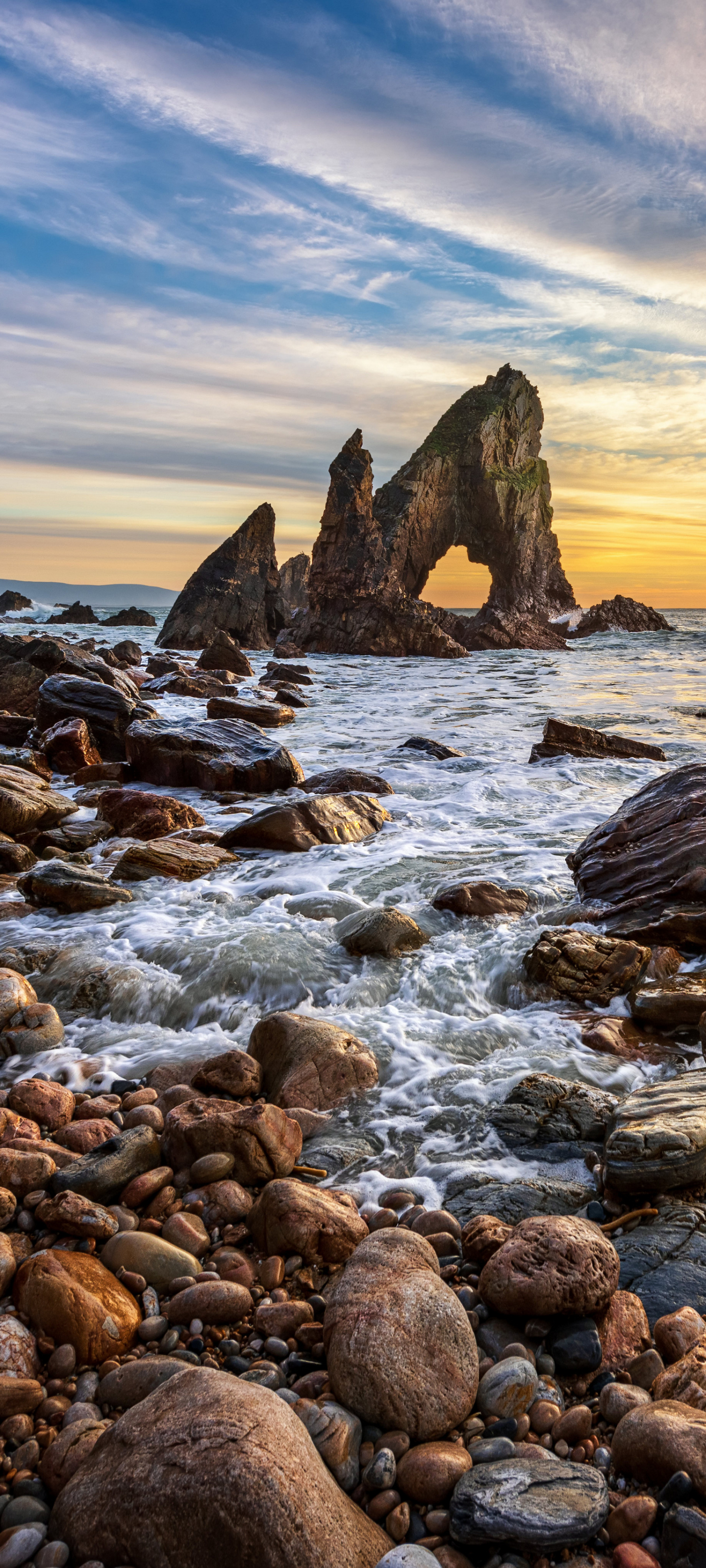 Download mobile wallpaper Earth, Arch, Ireland, Seascape for free.