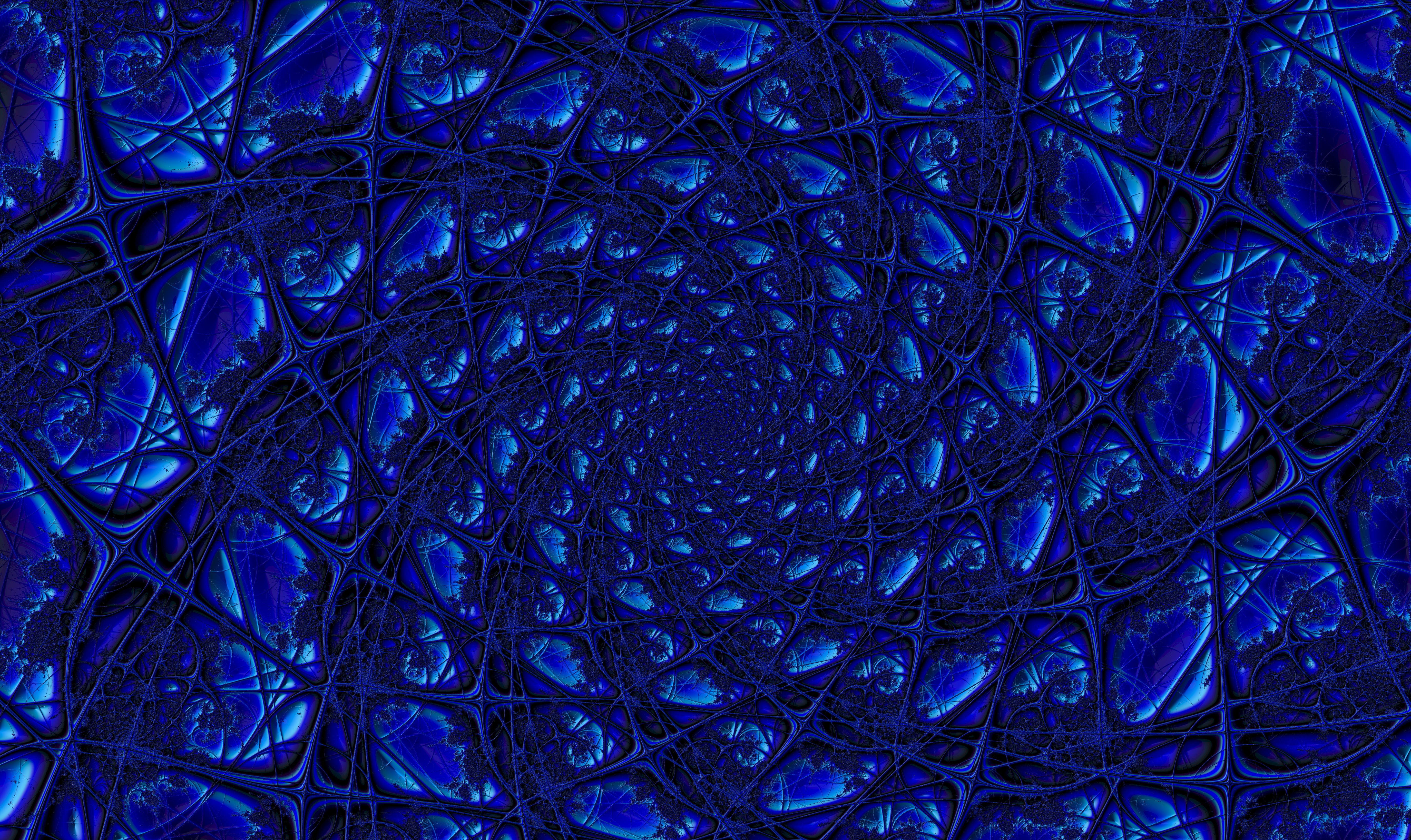 fractal, abstract, blue, grid, form, rotation FHD, 4K, UHD