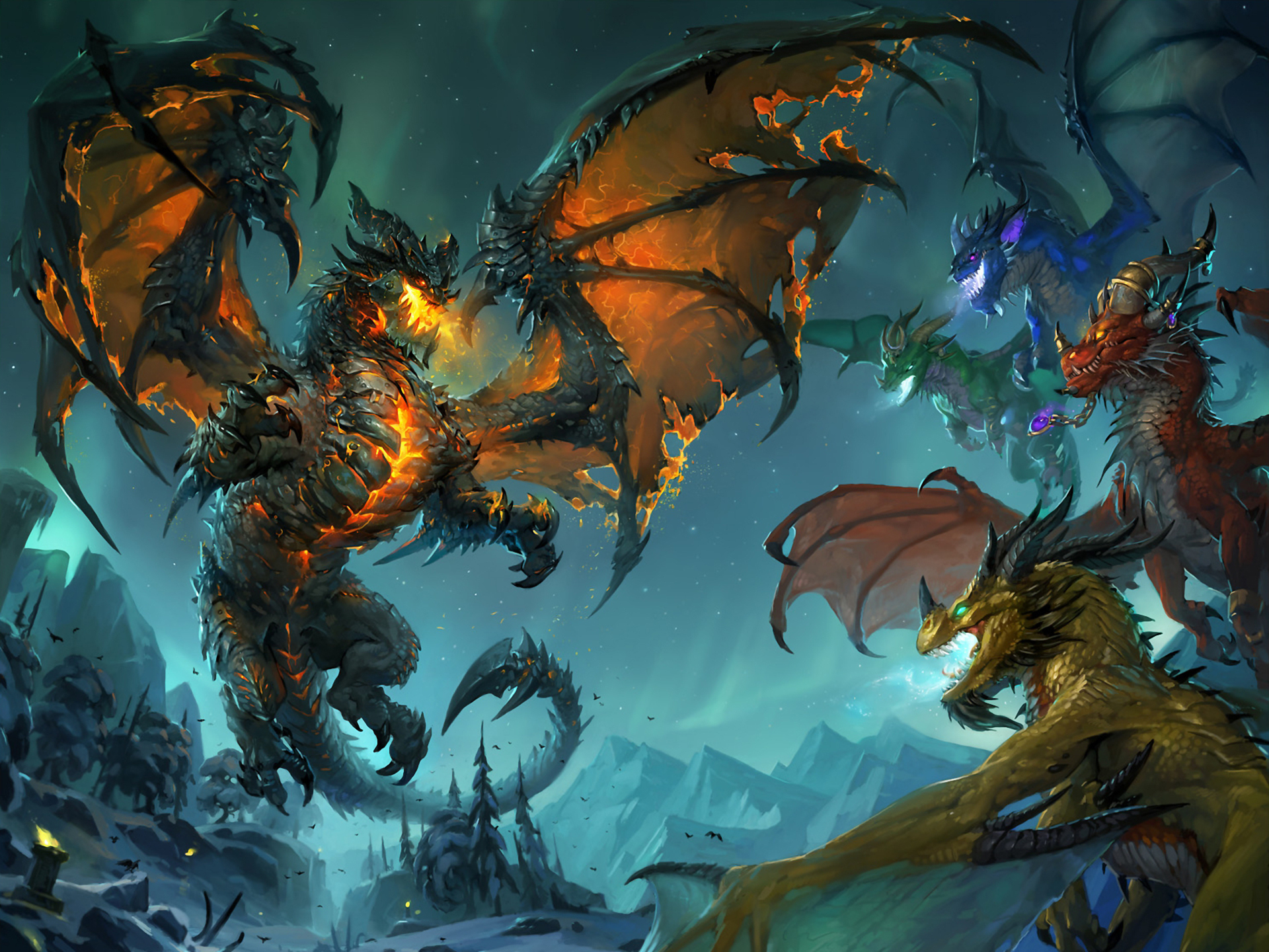 PC Wallpapers dragons, fantasy, turquoise