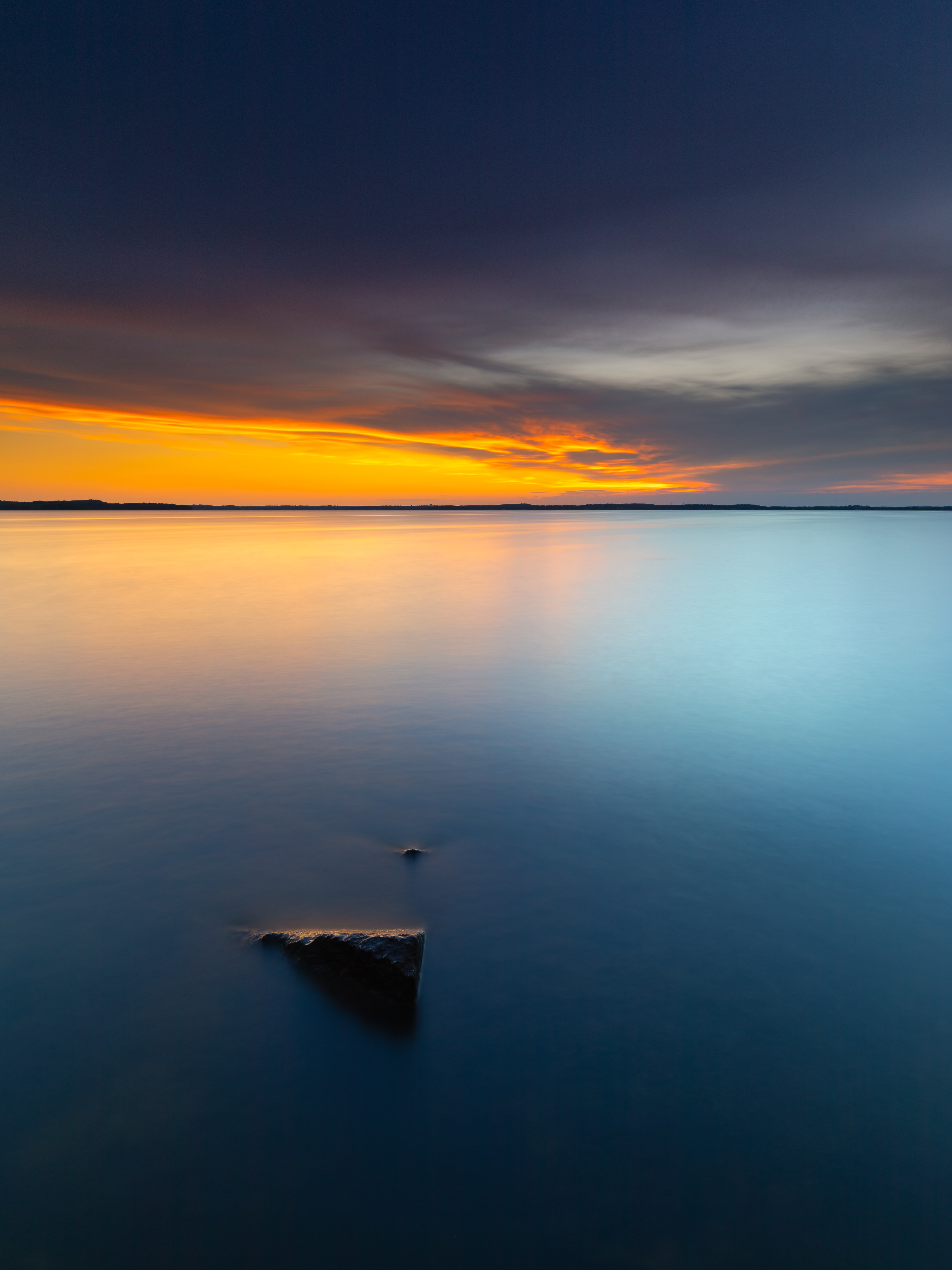 Free download wallpaper Sunset, Rock, Nature, Sea, Horizon, Stone on your PC desktop
