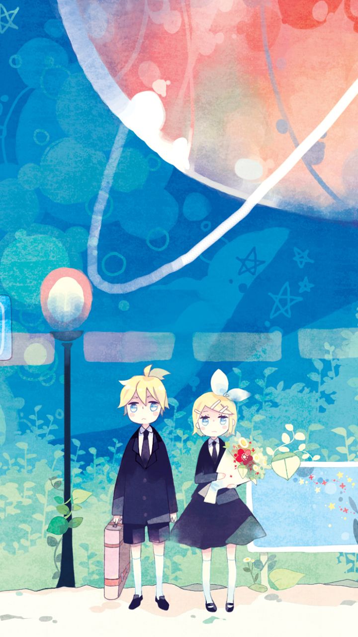 Download mobile wallpaper Anime, Vocaloid, Hatsune Miku, Rin Kagamine, Len Kagamine for free.