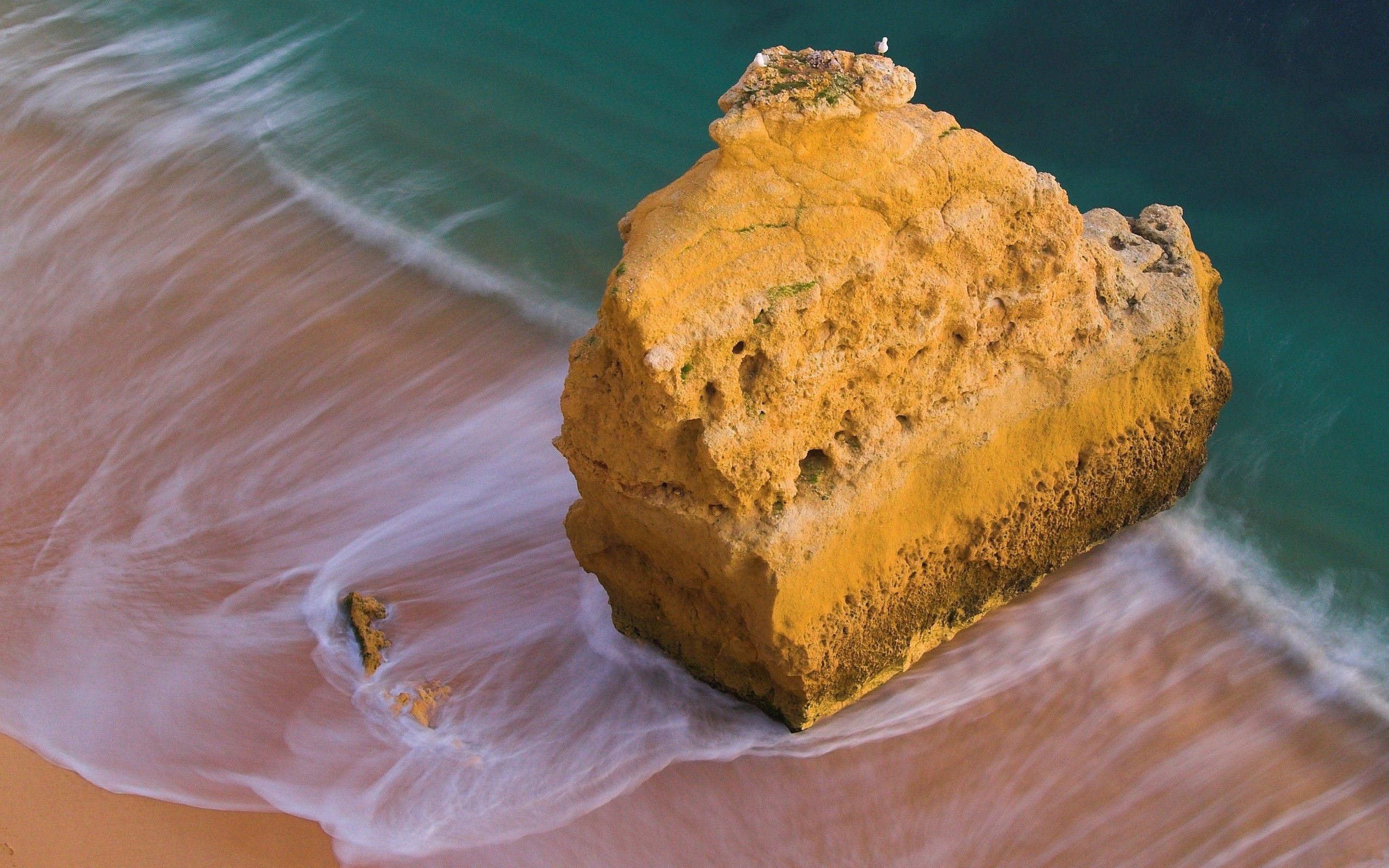 Download mobile wallpaper Nature, Rock, Shore, Bank, Sand, Ocean for free.