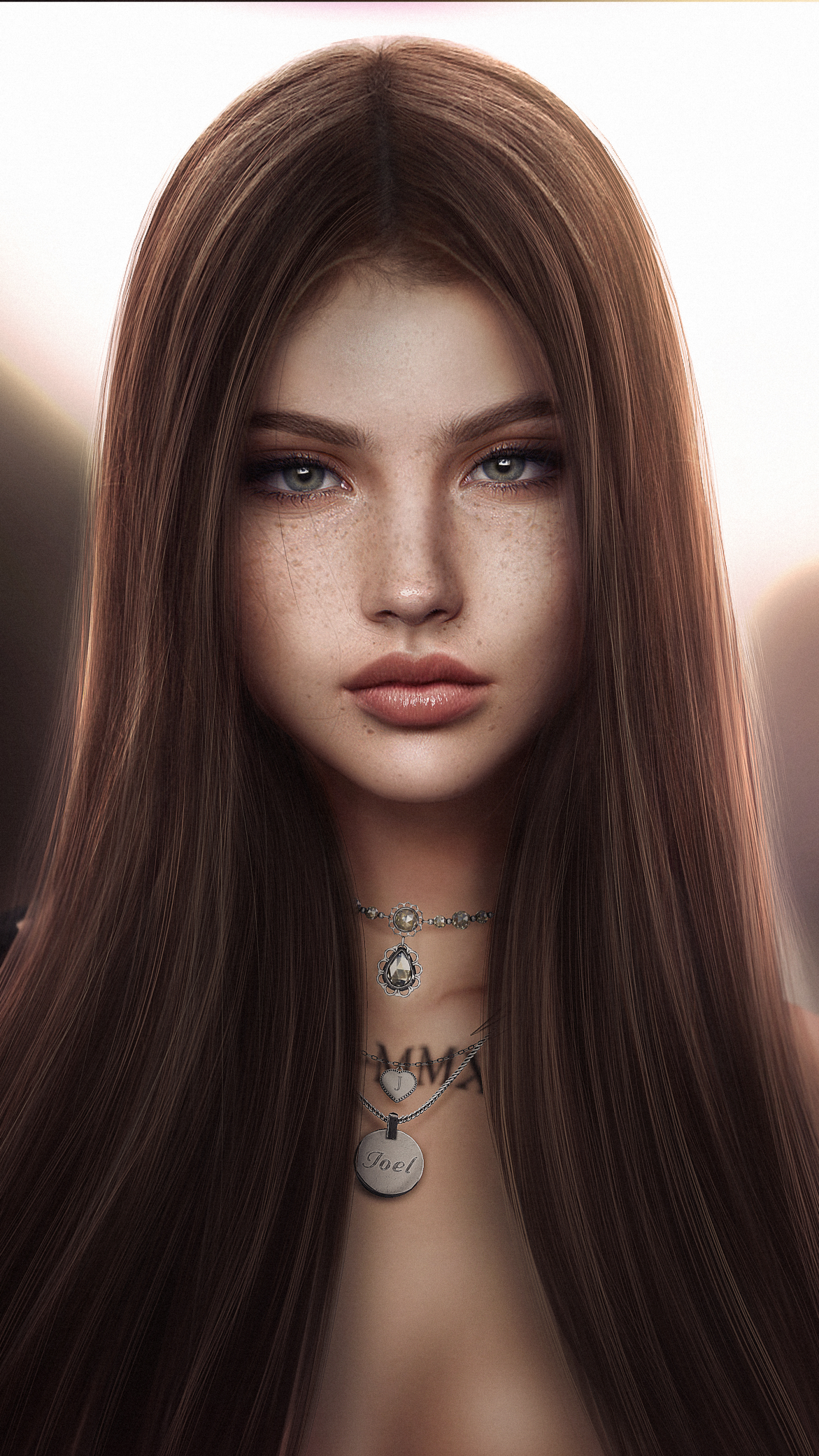 Download mobile wallpaper Fantasy, Women, Long Hair, Brown Hair for free.