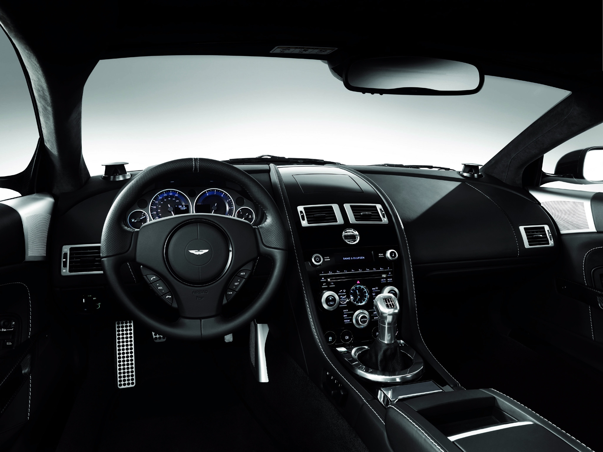 interior, aston martin, cars, black, dbs, 2008, steering wheel, rudder, salon, speedometer