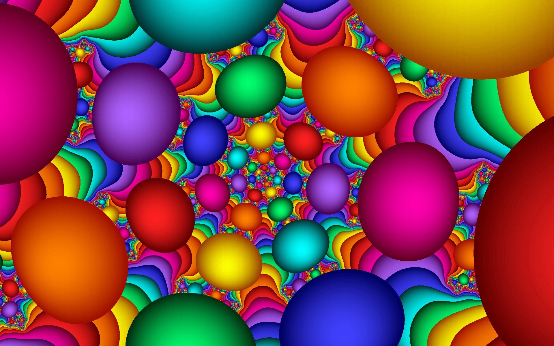 Wallpaper Full HD motley, multicolored, balls, abstract, background, bright