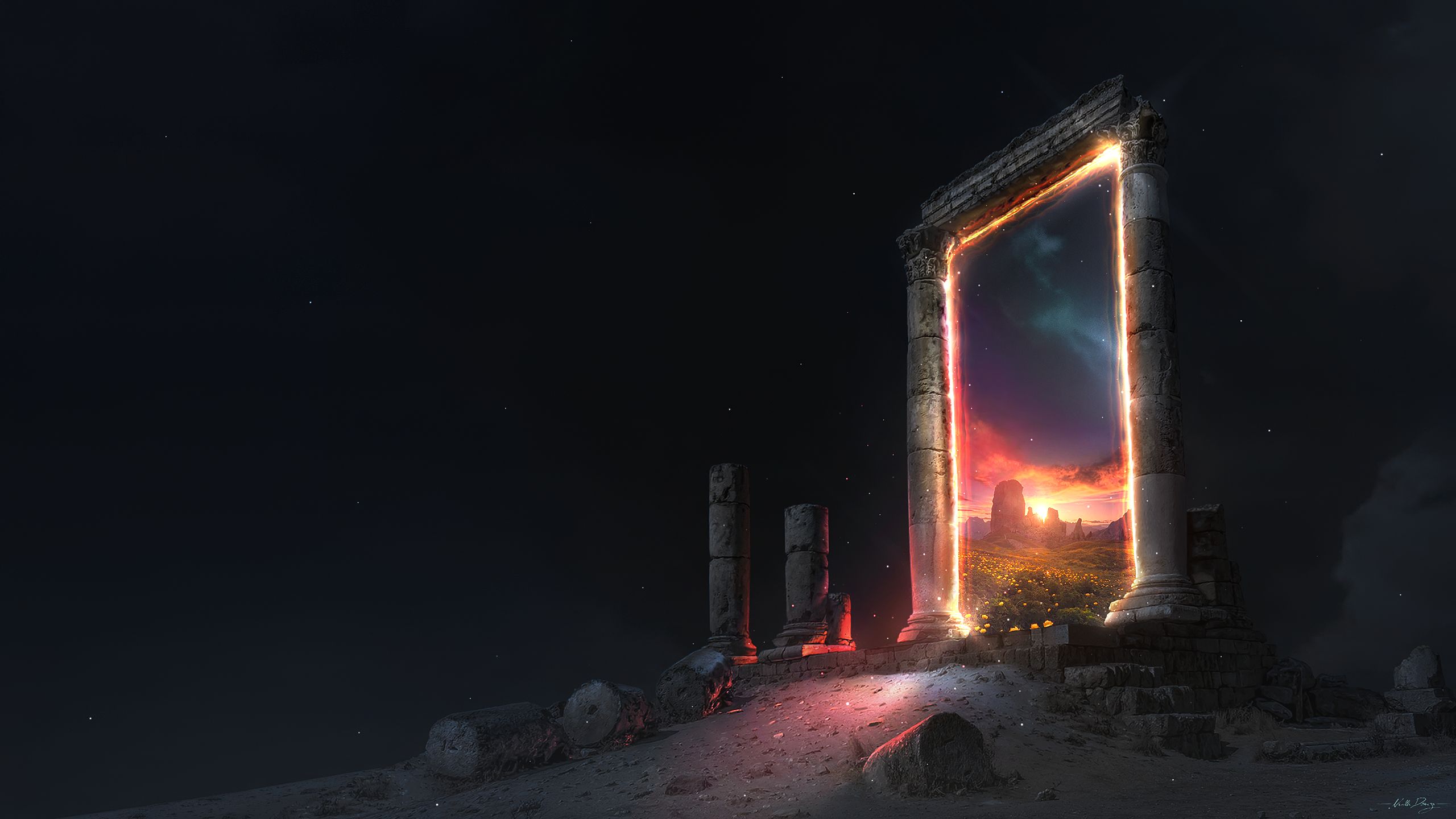 Laden Sie das Fantasie, Nacht, Portal-Bild kostenlos auf Ihren PC-Desktop herunter