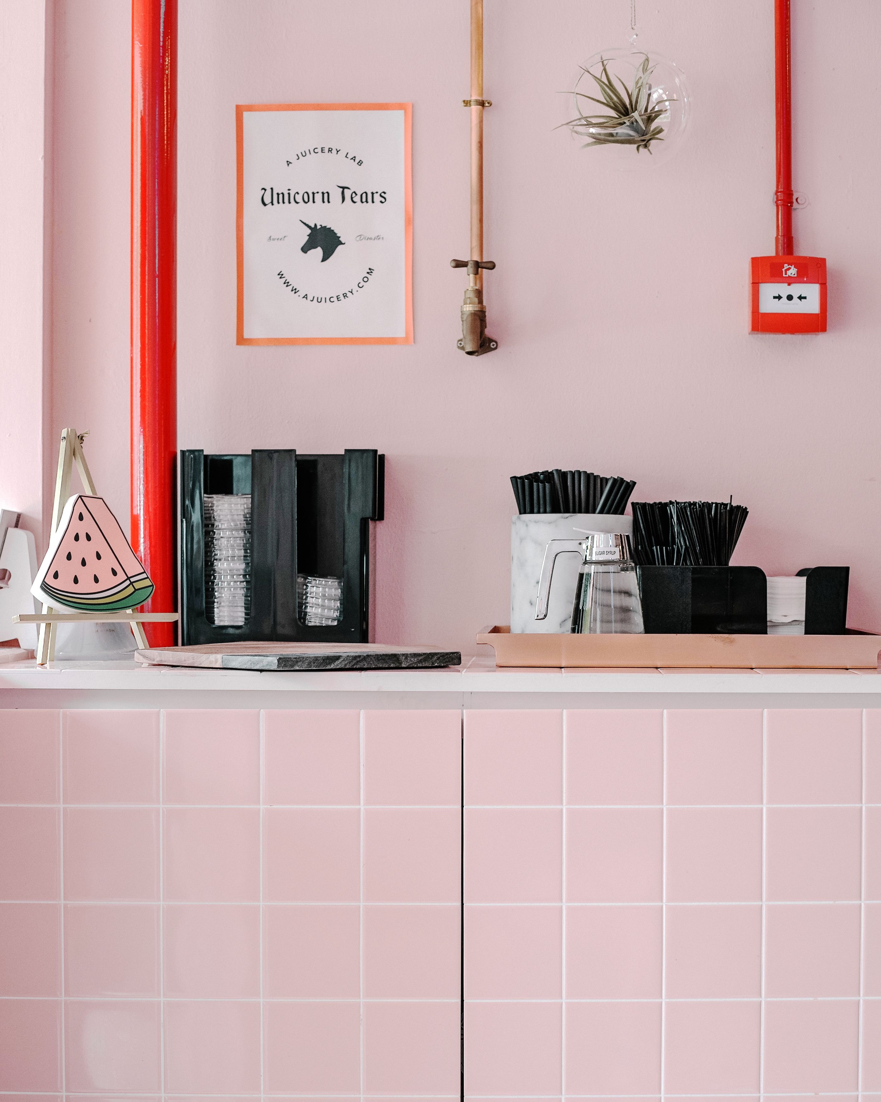 pink, interior, tablewares, miscellanea, miscellaneous, design, shelf