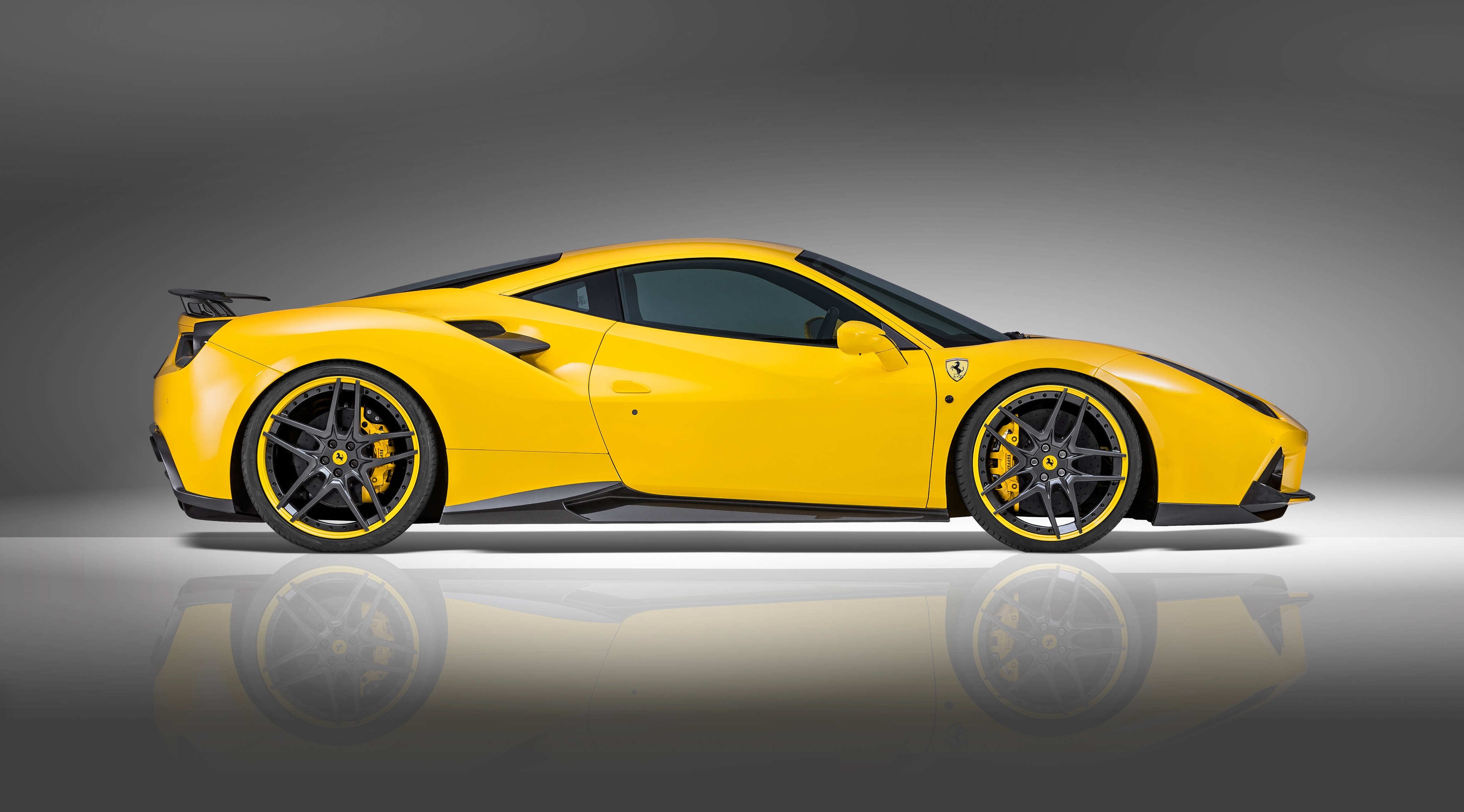 Download mobile wallpaper Tuning, Ferrari, Vehicles, Yellow Car, Ferrari 488, Novitec Rosso Ferrari 488 Gtb for free.