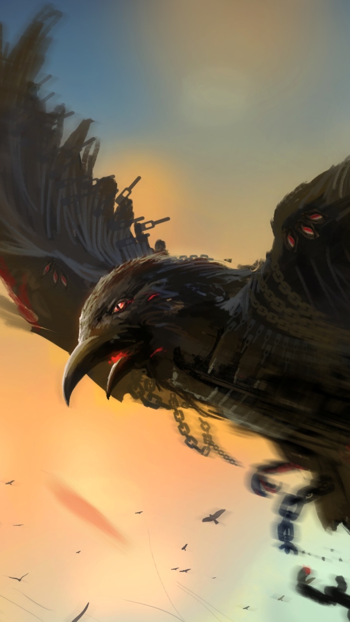 Download mobile wallpaper Fantasy, Bird, Crow, Fantasy Animals for free.