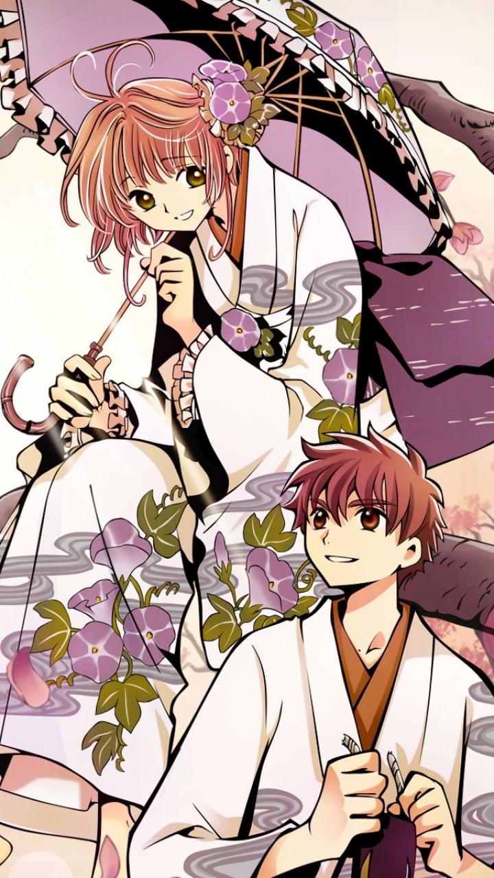 Handy-Wallpaper Animes, Tsubasa: Reservoir Chronik, Syaoran Li, Prinzessin Sakura kostenlos herunterladen.