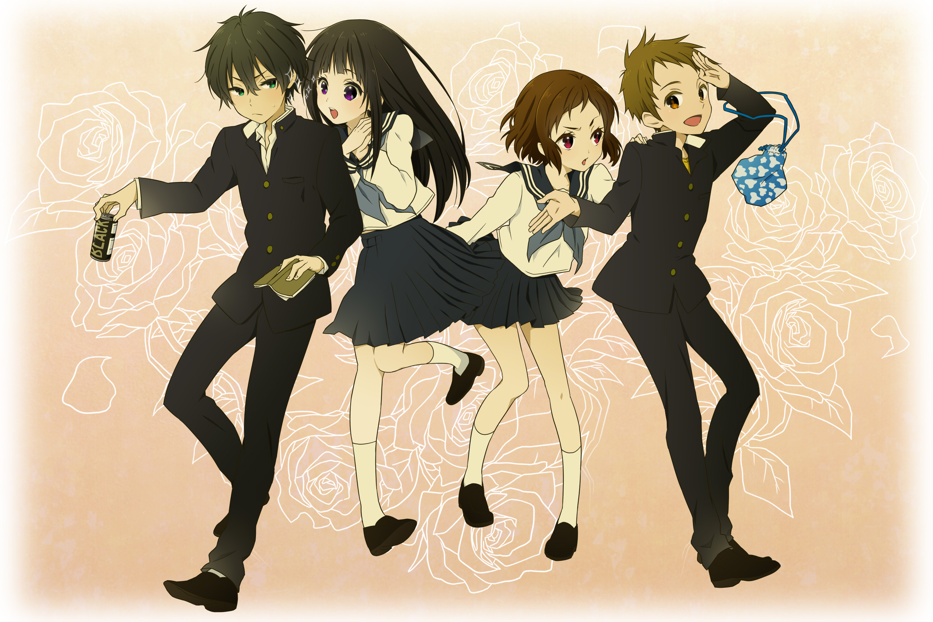 Download mobile wallpaper Anime, Eru Chitanda, Hōtarō Oreki, Mayaka Ibara, Satoshi Fukube, Hyouka for free.
