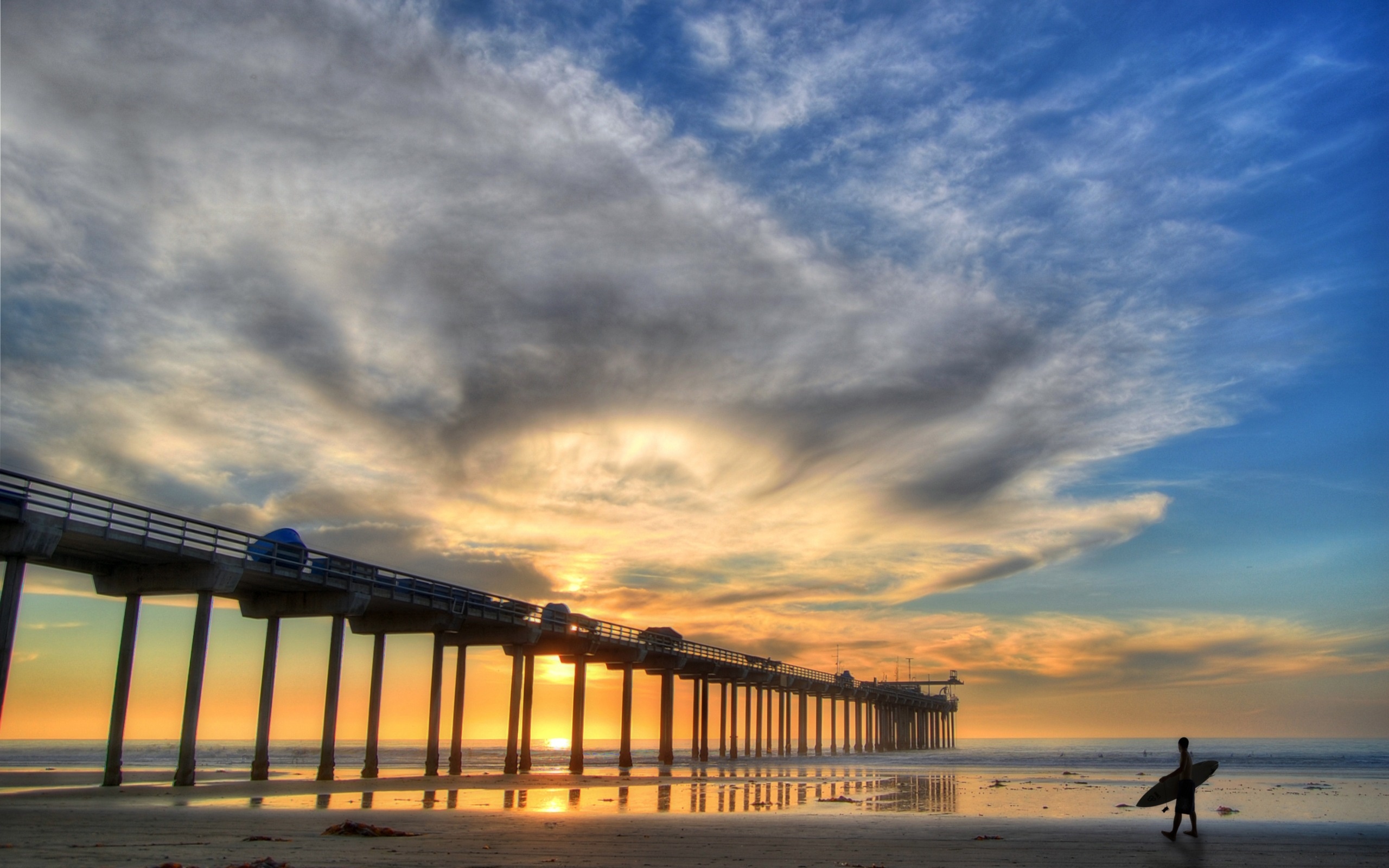 Free download wallpaper Sunset, Pier, Photography on your PC desktop