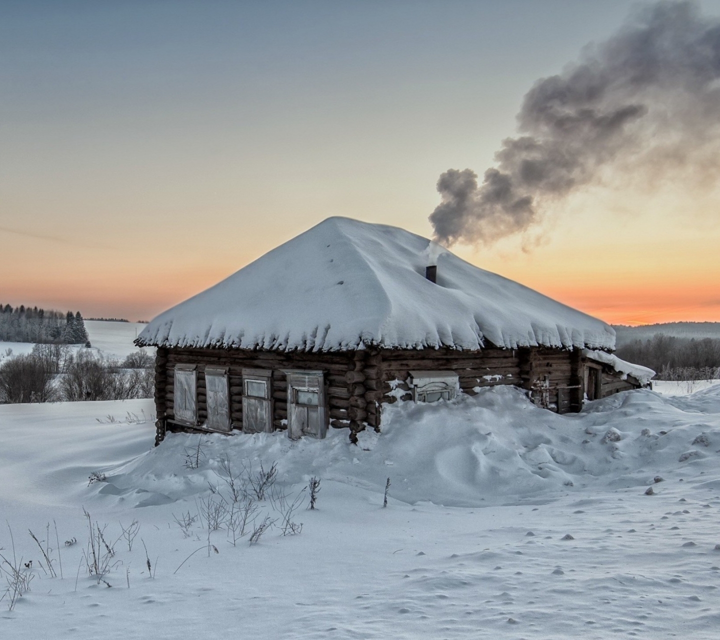 Download mobile wallpaper Winter, House, Cabin, Man Made for free.
