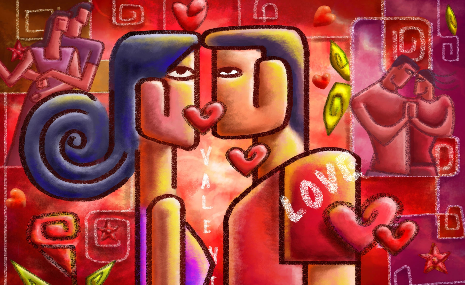 Free download wallpaper Love, Artistic, Kiss, Romantic on your PC desktop